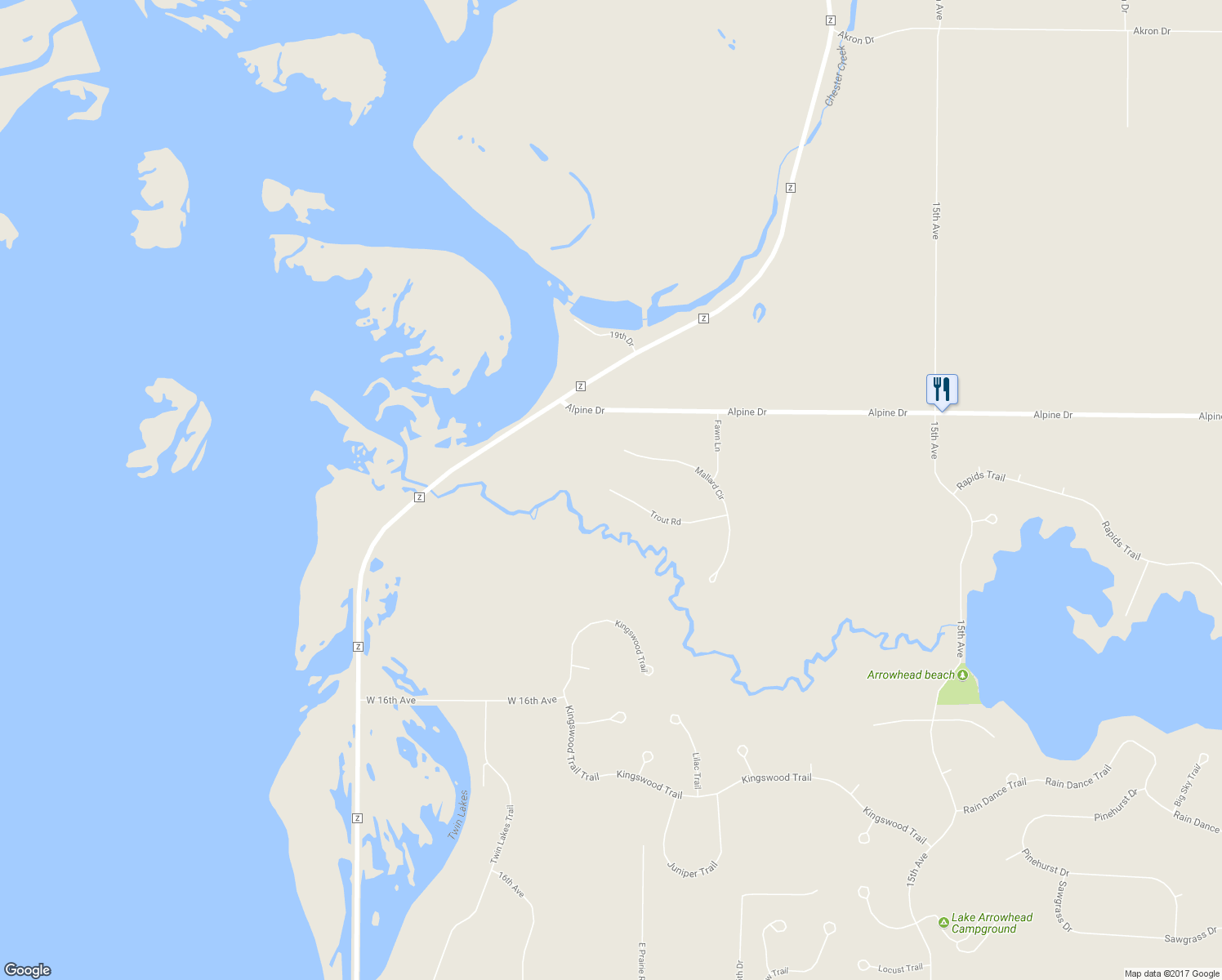 map of restaurants, bars, coffee shops, grocery stores, and more near 1574 Trout Rd in Nekoosa