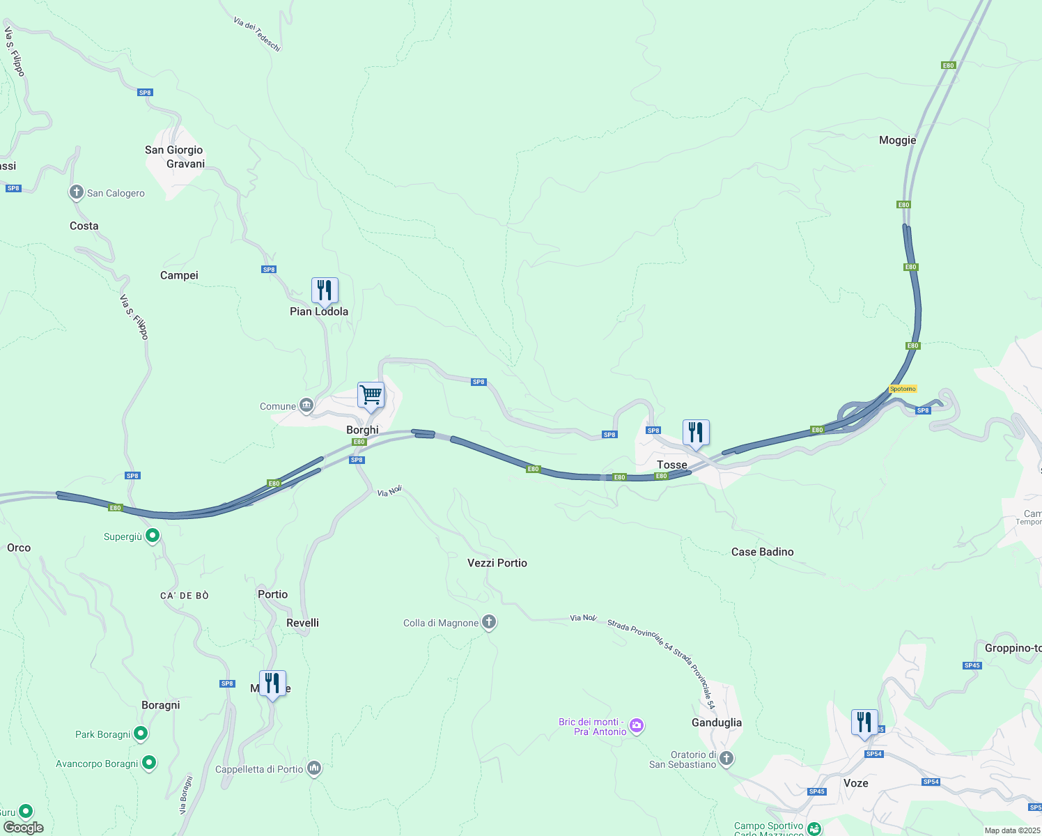 map of restaurants, bars, coffee shops, grocery stores, and more near 3 Via Vilmar in Provincia di Savona