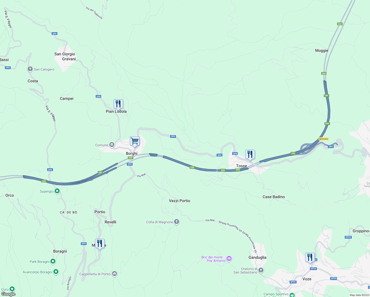 map of restaurants, bars, coffee shops, grocery stores, and more near 3 Via Vilmar in Provincia di Savona