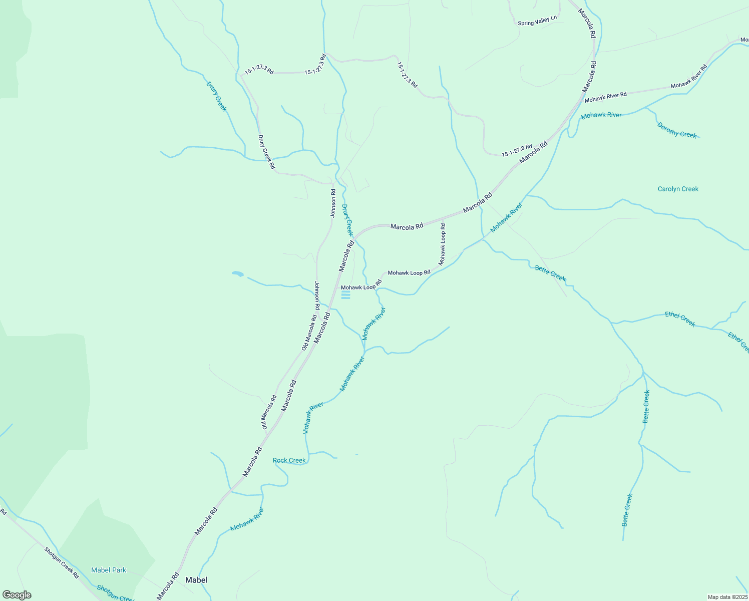 map of restaurants, bars, coffee shops, grocery stores, and more near 39472 Mohawk Loop Road in Marcola