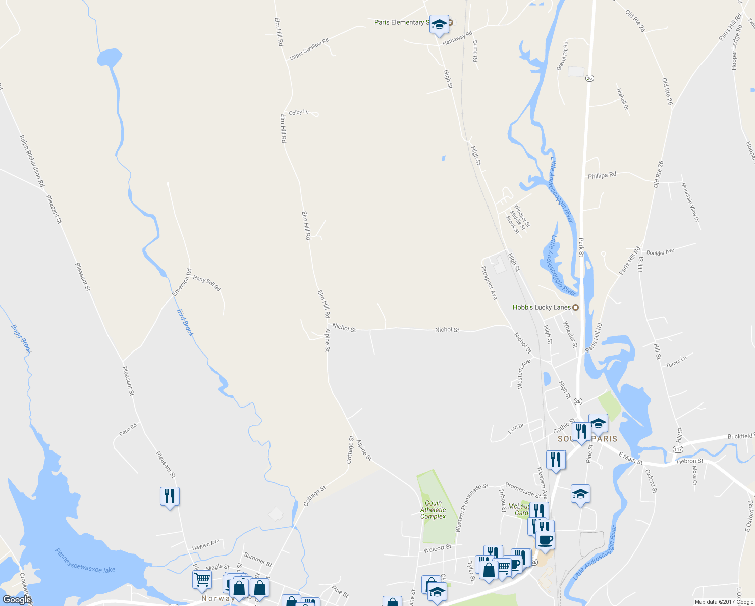 map of restaurants, bars, coffee shops, grocery stores, and more near 11 Webber Farm Road in Paris
