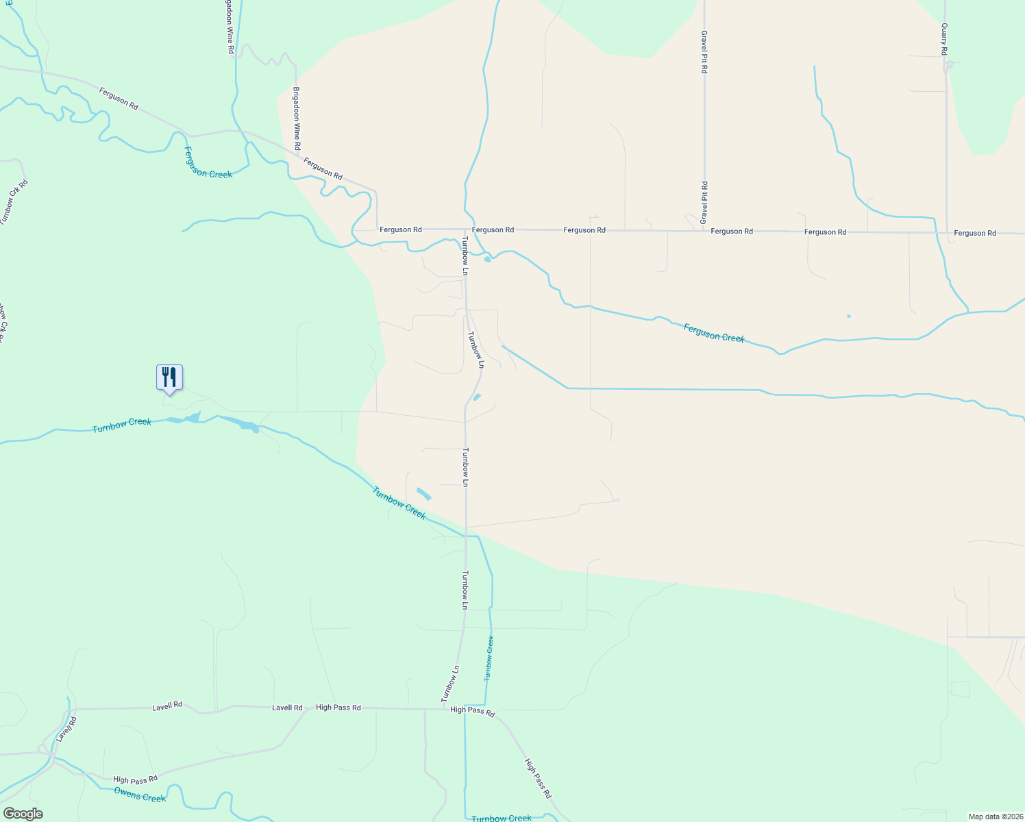 map of restaurants, bars, coffee shops, grocery stores, and more near 94915 Turnbow Lane in Junction City