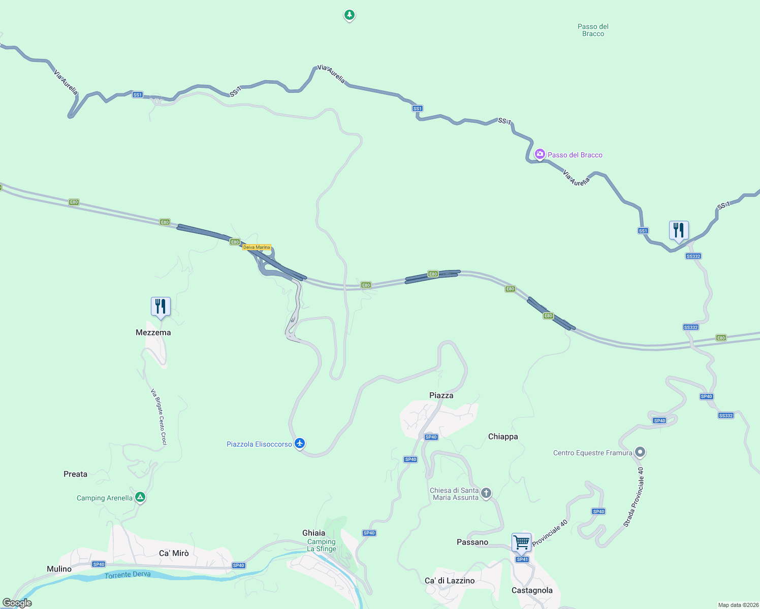 map of restaurants, bars, coffee shops, grocery stores, and more near 2 Località Persico in Provincia della Spezia