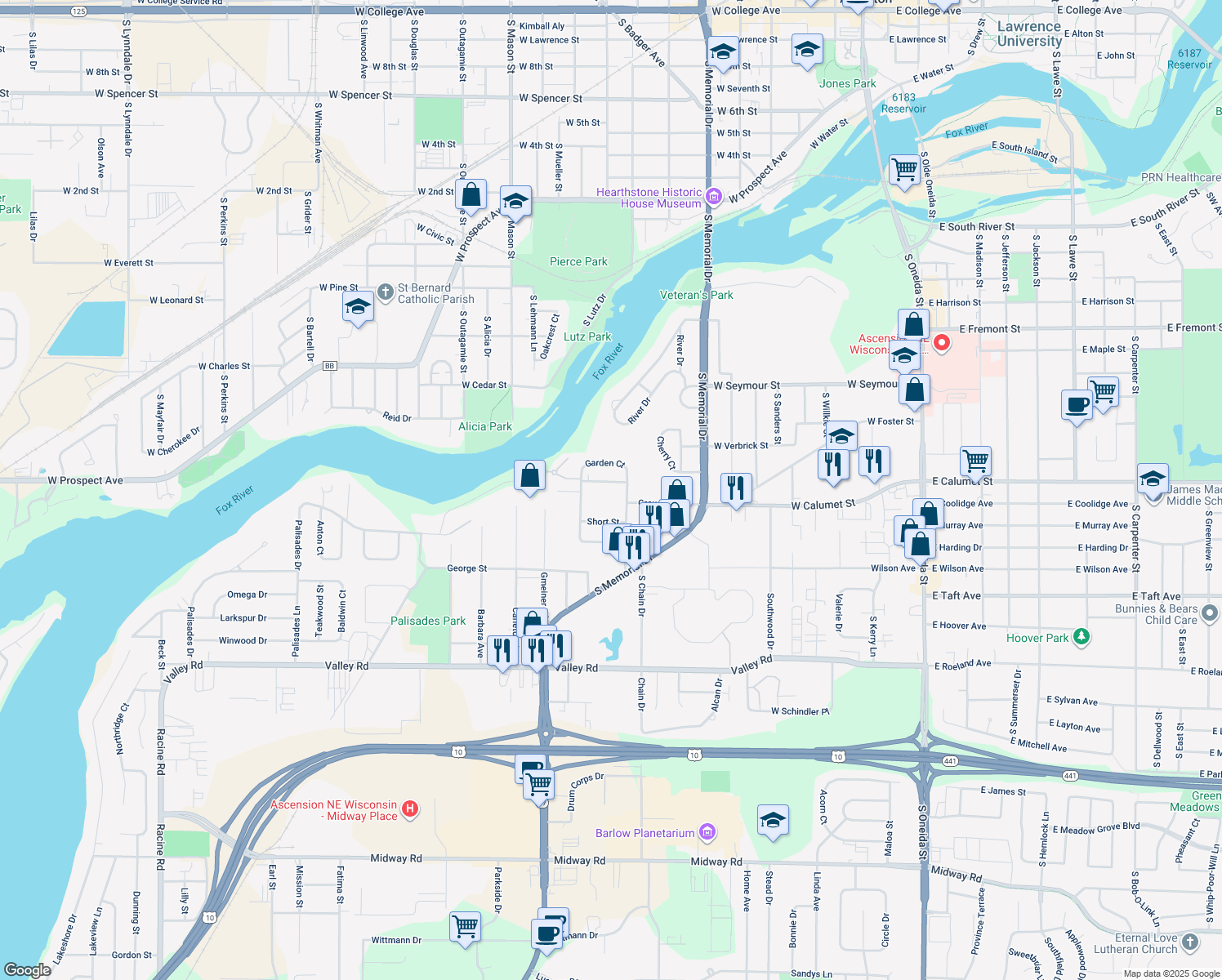 Calumet Street, Appleton WI Walk Score