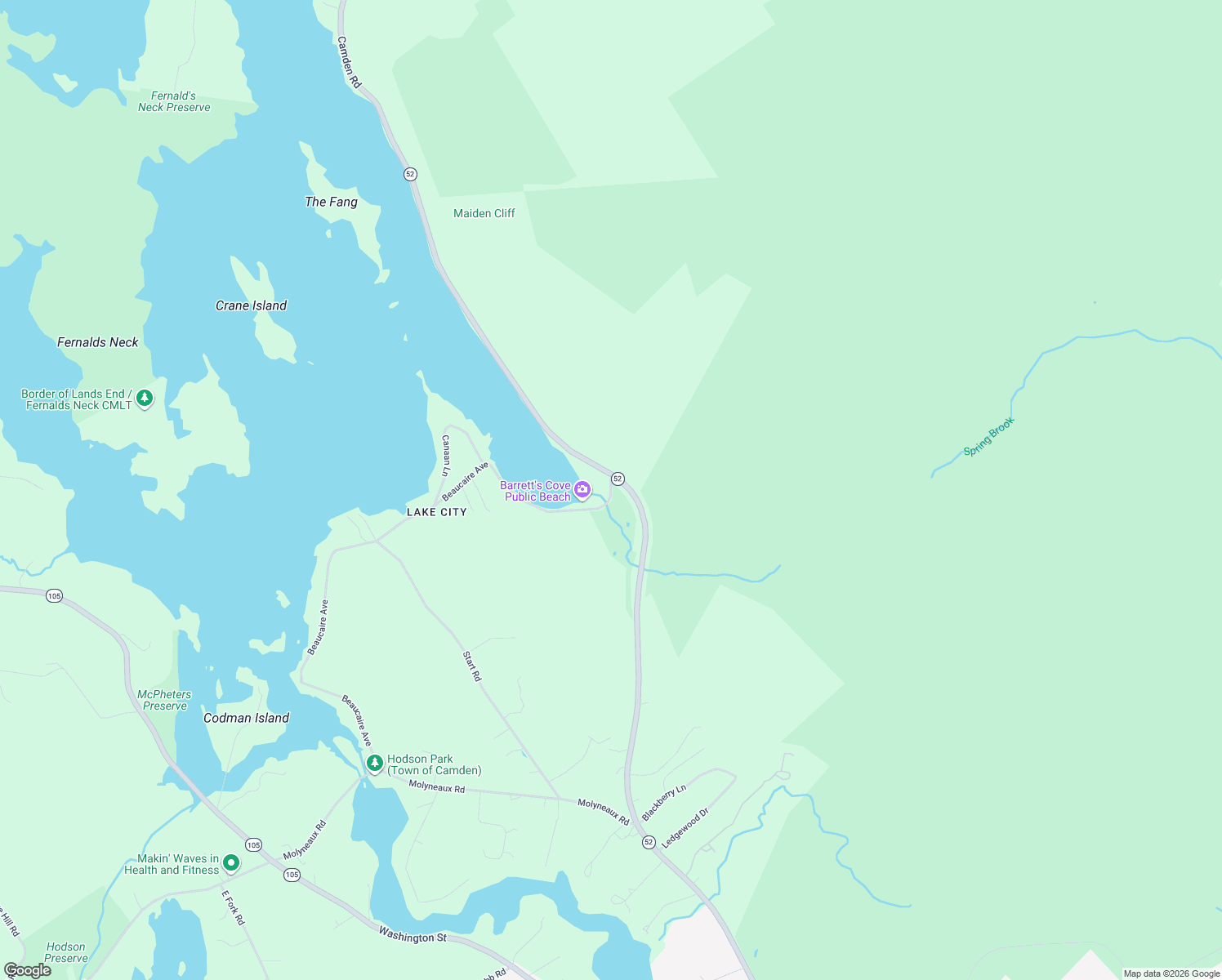 map of restaurants, bars, coffee shops, grocery stores, and more near 64 Beaucaire Avenue in Camden