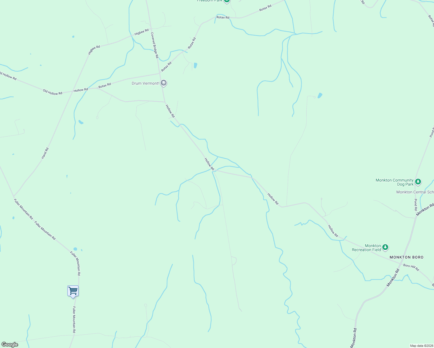 map of restaurants, bars, coffee shops, grocery stores, and more near 1540 Hollow Rd in North Ferrisburgh