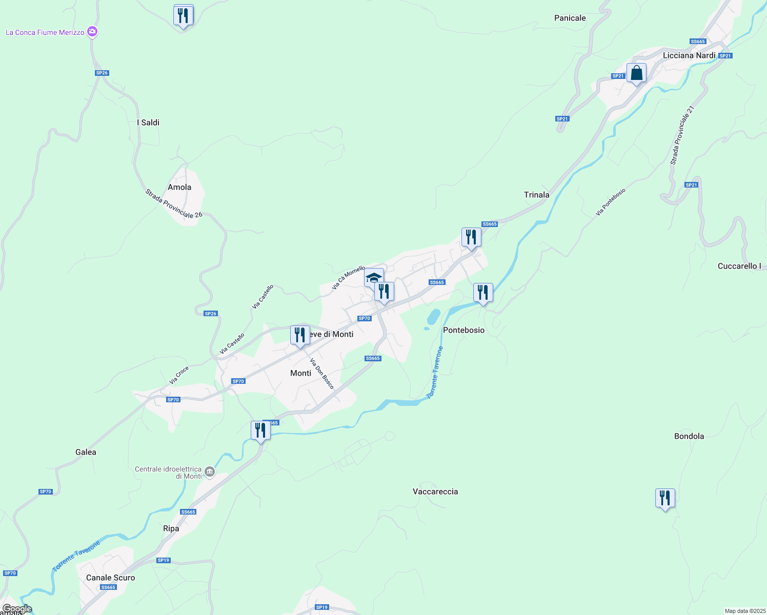 map of restaurants, bars, coffee shops, grocery stores, and more near 7 Via Filippo Guerrieri in Monti
