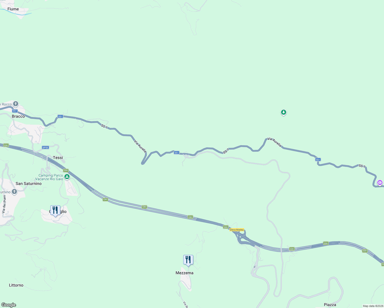 map of restaurants, bars, coffee shops, grocery stores, and more near SS1 in Province of La Spezia