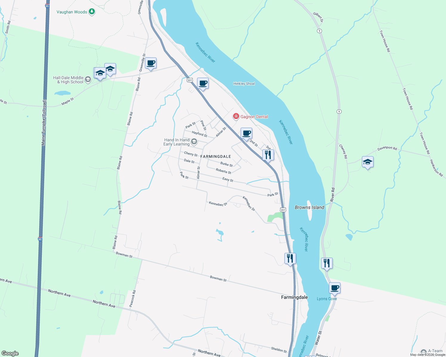 map of restaurants, bars, coffee shops, grocery stores, and more near 80 Easy Street in Farmingdale