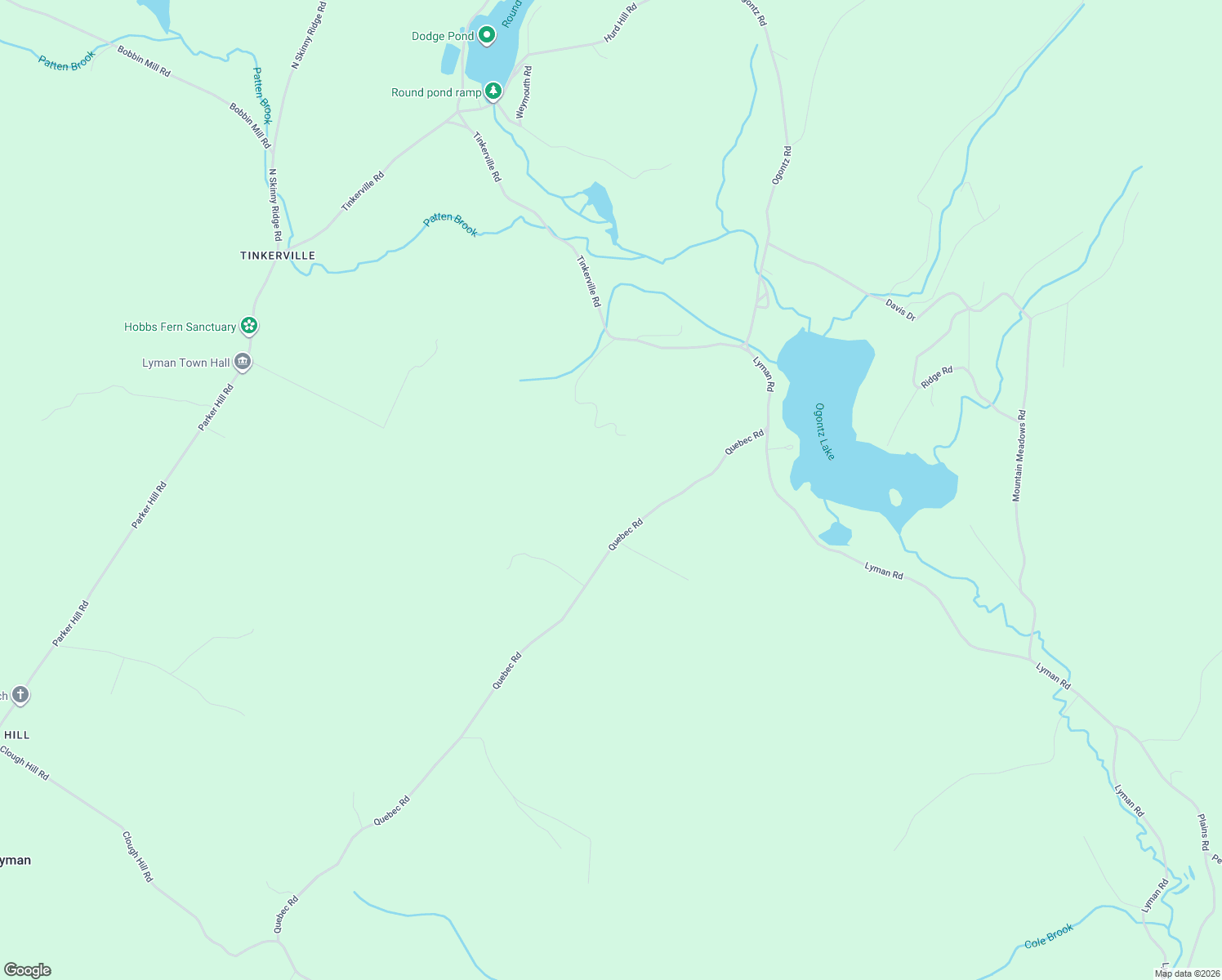 map of restaurants, bars, coffee shops, grocery stores, and more near 100 Quebec Road in Lyman