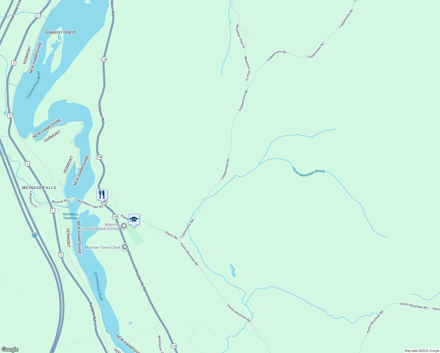 map of restaurants, bars, coffee shops, grocery stores, and more near 295 Coppermine Road in Monroe