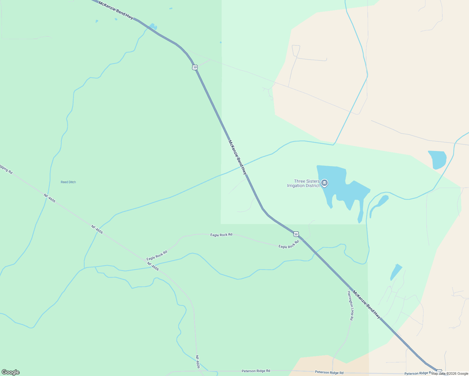 map of restaurants, bars, coffee shops, grocery stores, and more near 16440 Spunky Drive in Bend