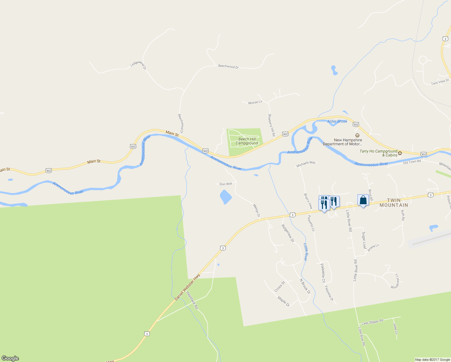 map of restaurants, bars, coffee shops, grocery stores, and more near 42 Dori Way in Carroll