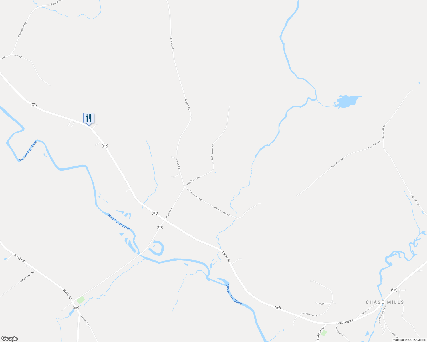 map of restaurants, bars, coffee shops, grocery stores, and more near 157 Back Bryant Road in Buckfield