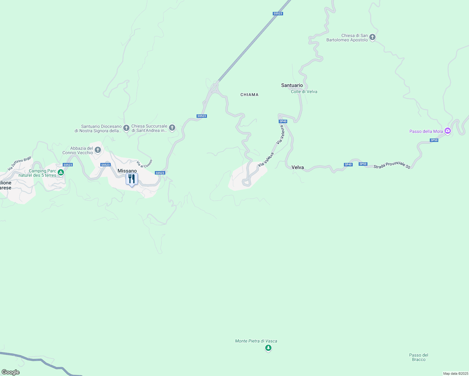 map of restaurants, bars, coffee shops, grocery stores, and more near 49 Via alla Chiesa in Velva