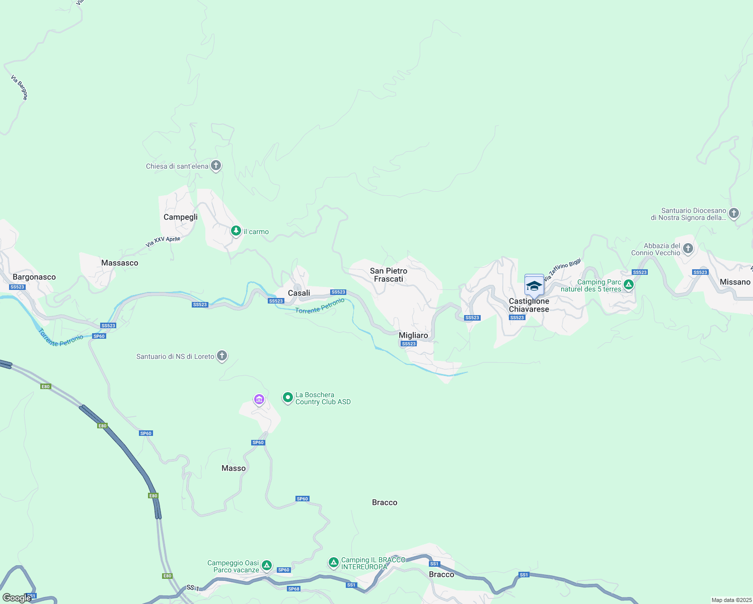map of restaurants, bars, coffee shops, grocery stores, and more near 1 Via Carotole in San Pietro Frascati