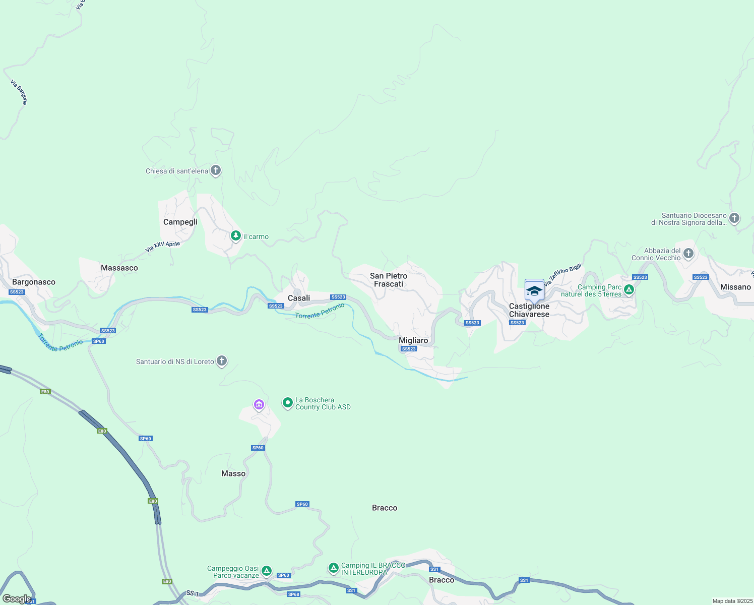 map of restaurants, bars, coffee shops, grocery stores, and more near 1 Via Carotole in San Pietro Frascati