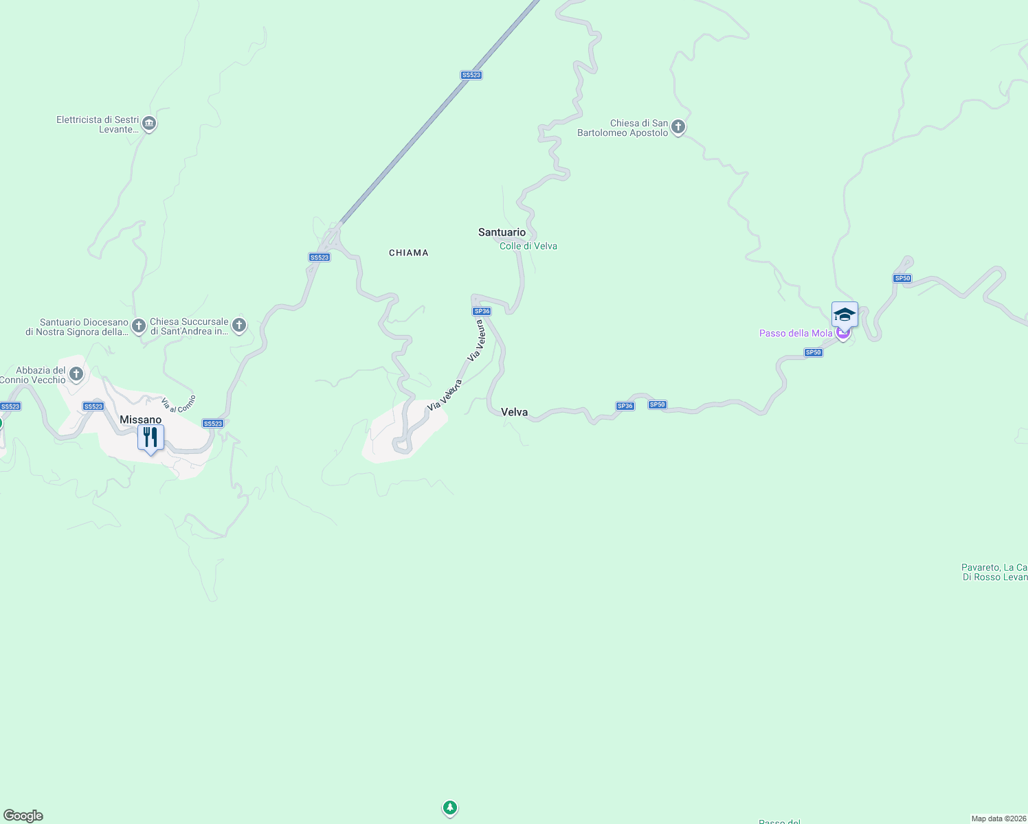 map of restaurants, bars, coffee shops, grocery stores, and more near 2 Località Zuccarella in Velva