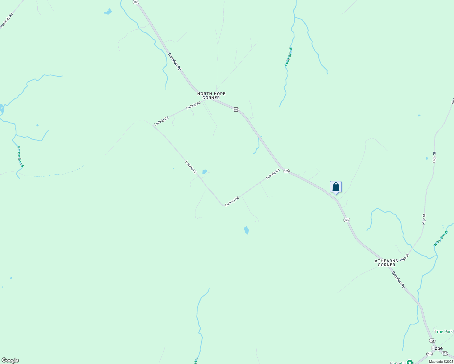 map of restaurants, bars, coffee shops, grocery stores, and more near 118 Ludwig Road in Hope