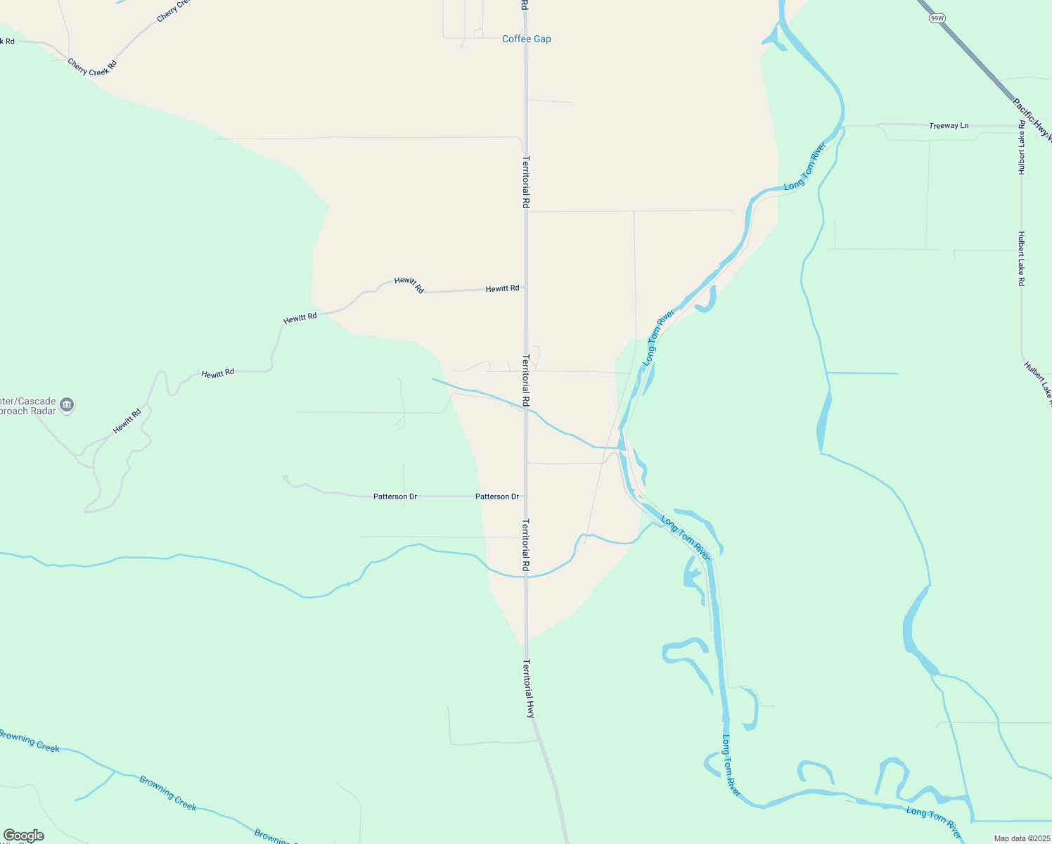 map of restaurants, bars, coffee shops, grocery stores, and more near 96350 Territorial Road in Monroe
