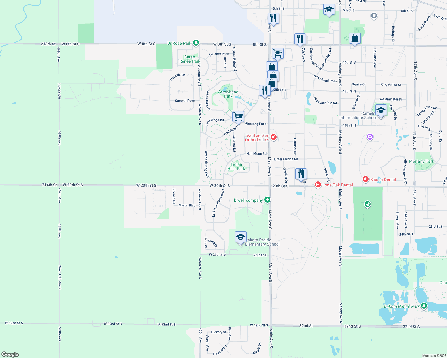 map of restaurants, bars, coffee shops, grocery stores, and more near 1937 Half Moon Rd in Brookings