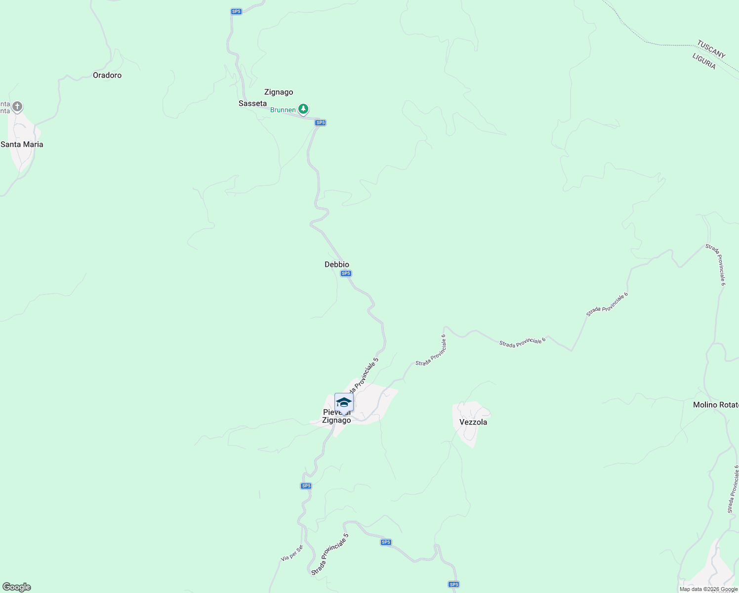 map of restaurants, bars, coffee shops, grocery stores, and more near 9 Via Brigata Giuseppe Garibaldi in Provincia della Spezia