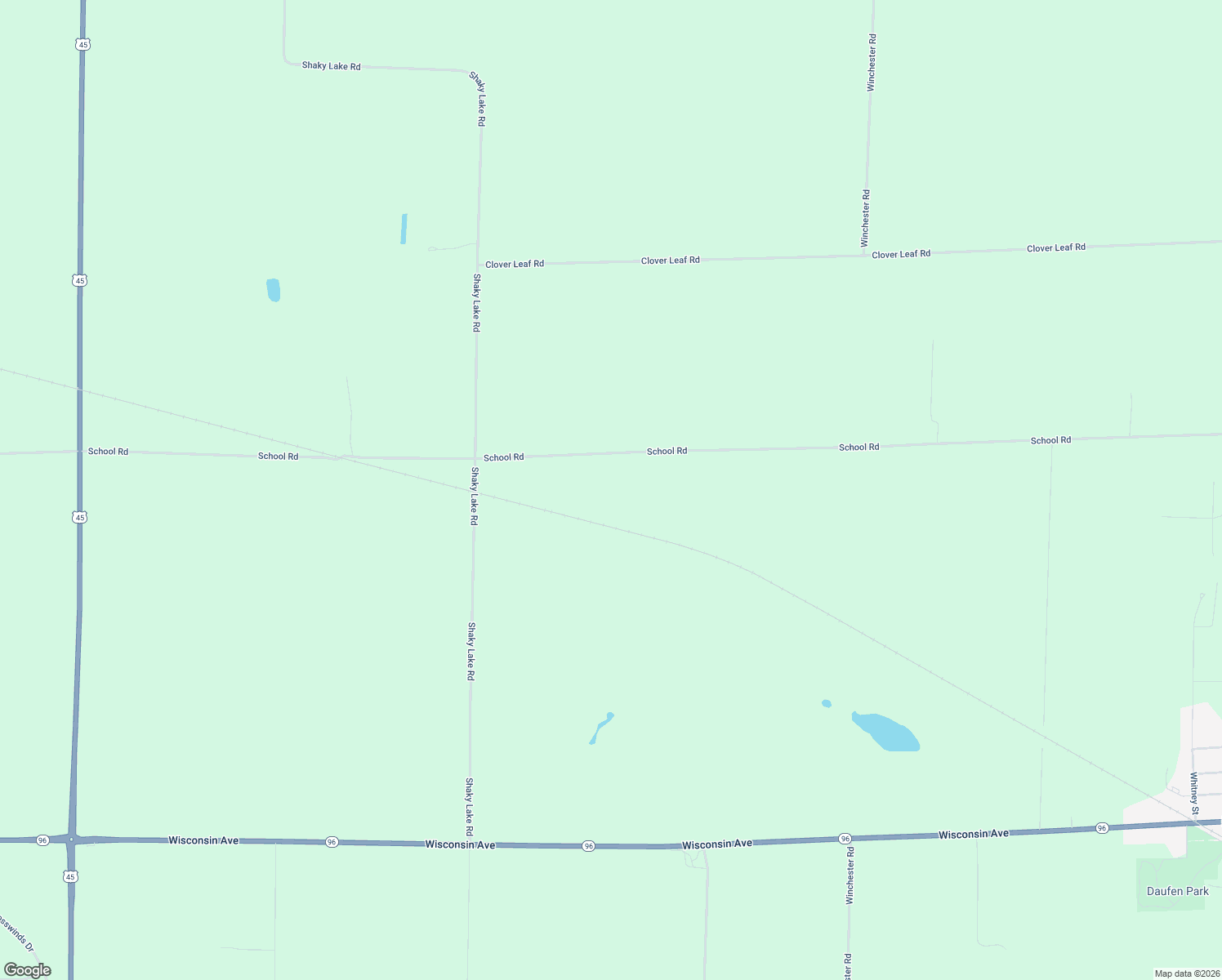 map of restaurants, bars, coffee shops, grocery stores, and more near W10349 School Road in Hortonville