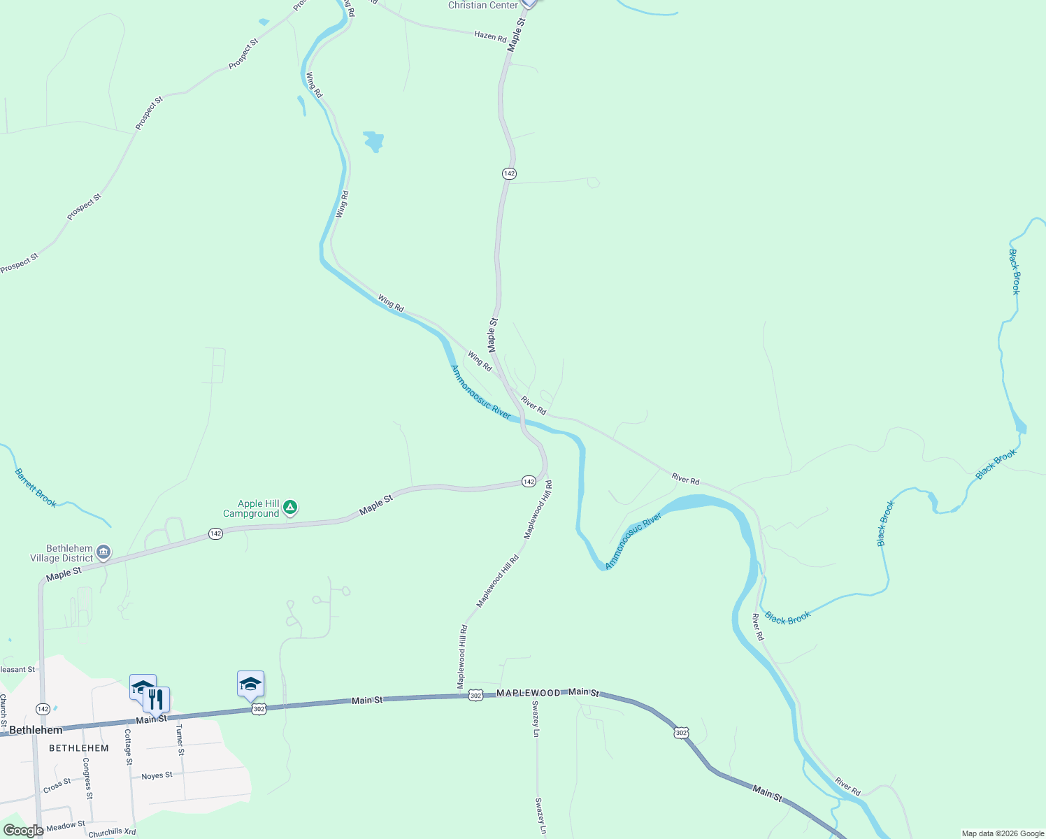 map of restaurants, bars, coffee shops, grocery stores, and more near 961 Maple Street in Bethlehem