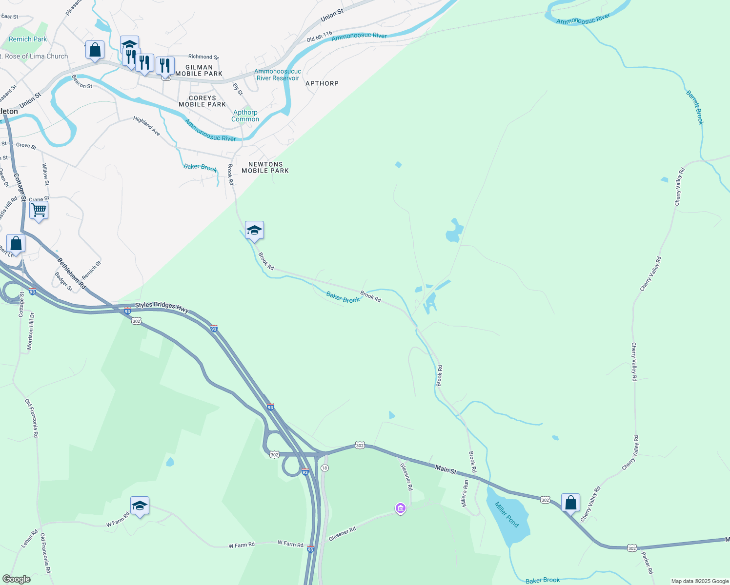 map of restaurants, bars, coffee shops, grocery stores, and more near 488 Brook Road in Bethlehem