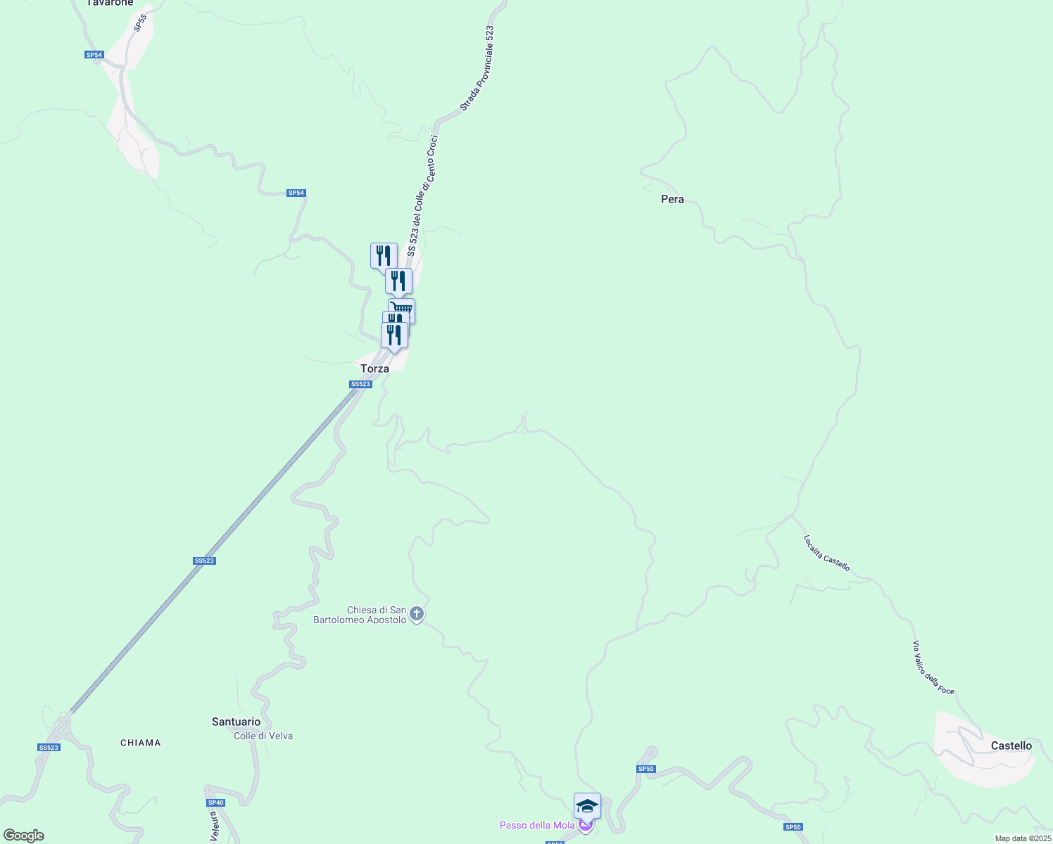 map of restaurants, bars, coffee shops, grocery stores, and more near 6 Località Possessione in Provincia della Spezia