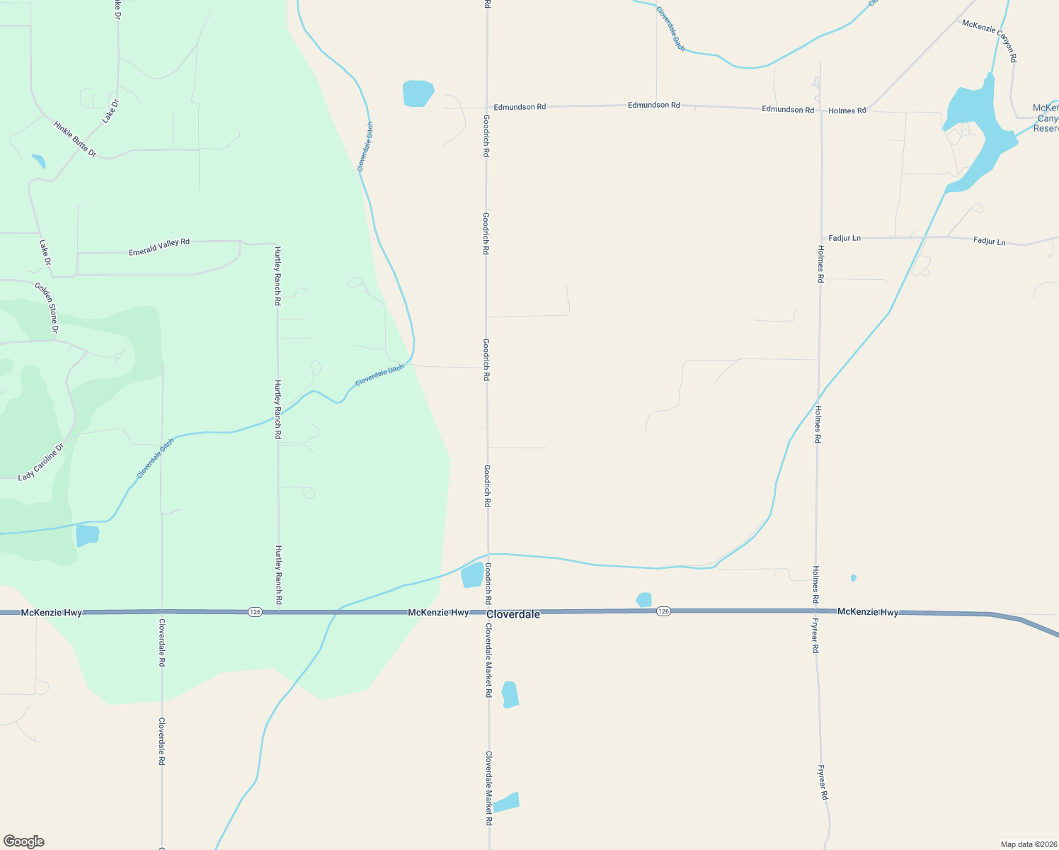 map of restaurants, bars, coffee shops, grocery stores, and more near 69020 Goodrich Road in Sisters