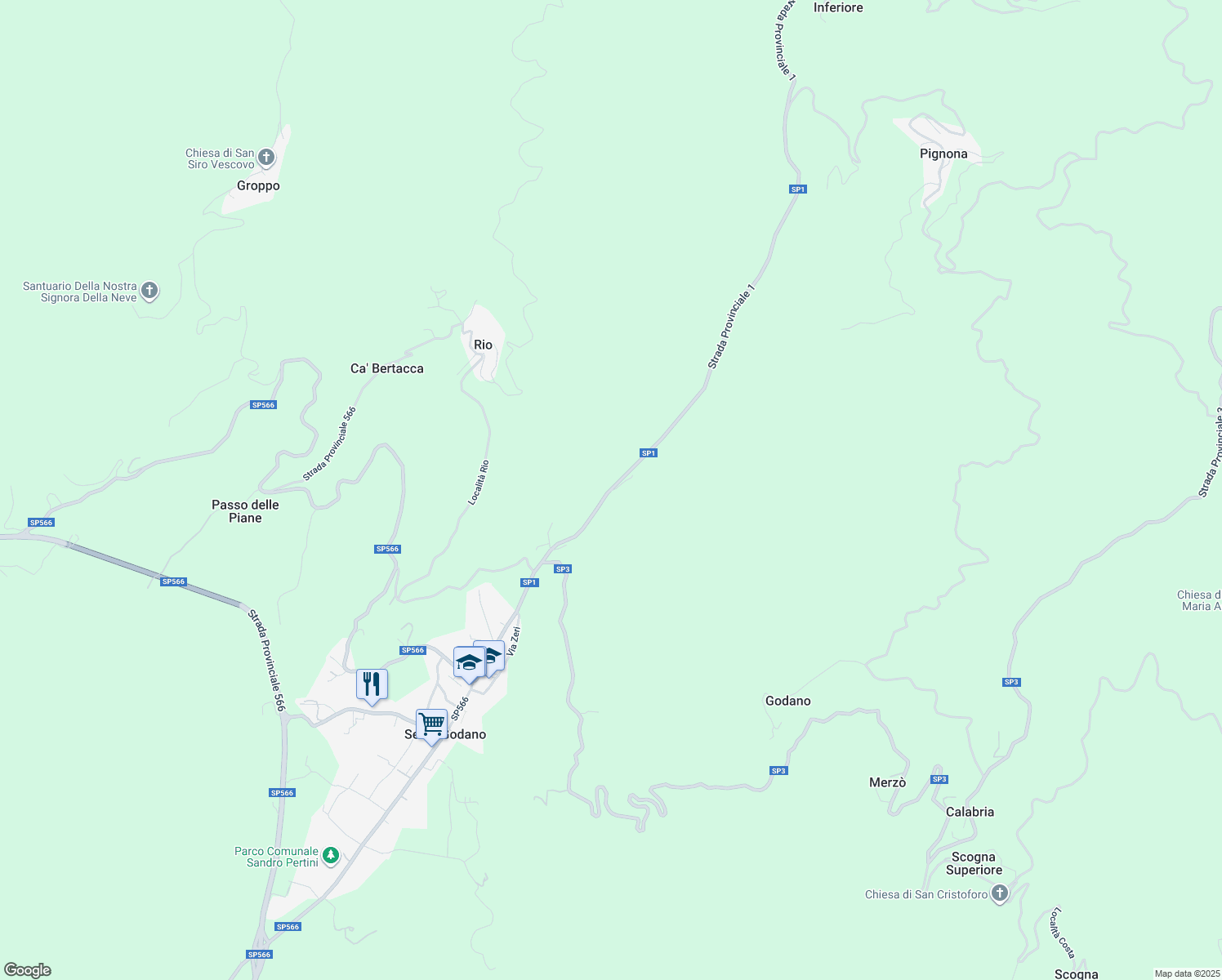 map of restaurants, bars, coffee shops, grocery stores, and more near 50 Località Crovarola in Provincia della Spezia