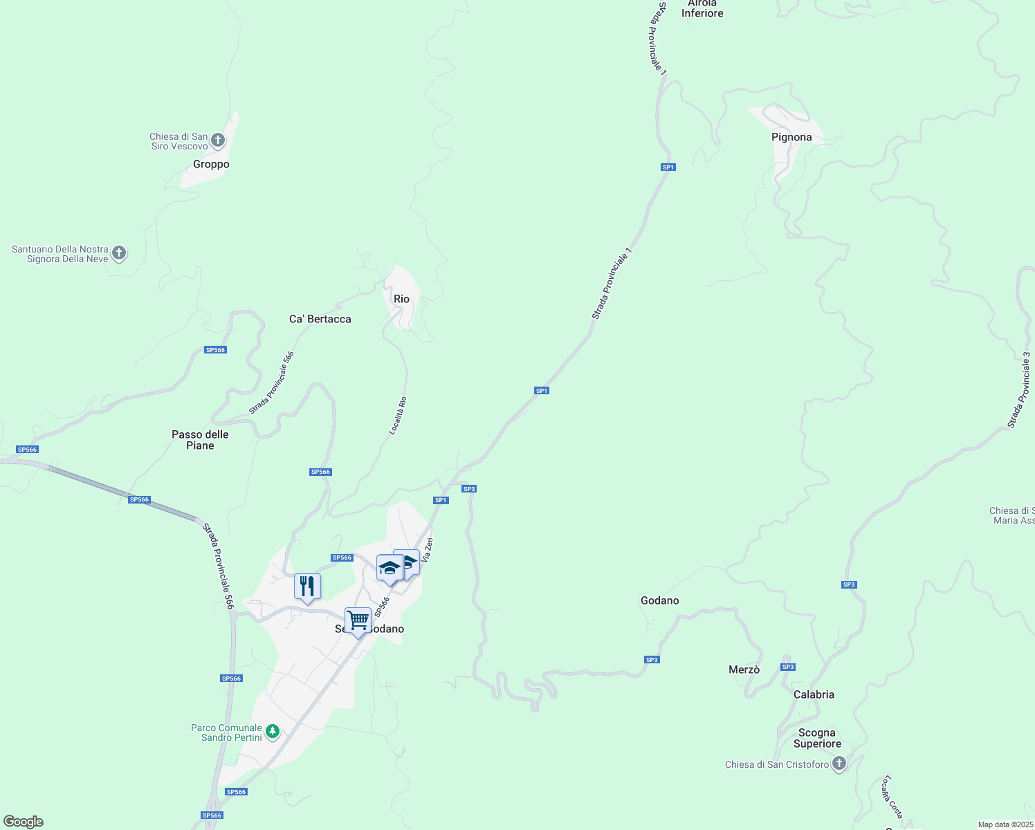 map of restaurants, bars, coffee shops, grocery stores, and more near 50 Località Crovarola in Provincia della Spezia