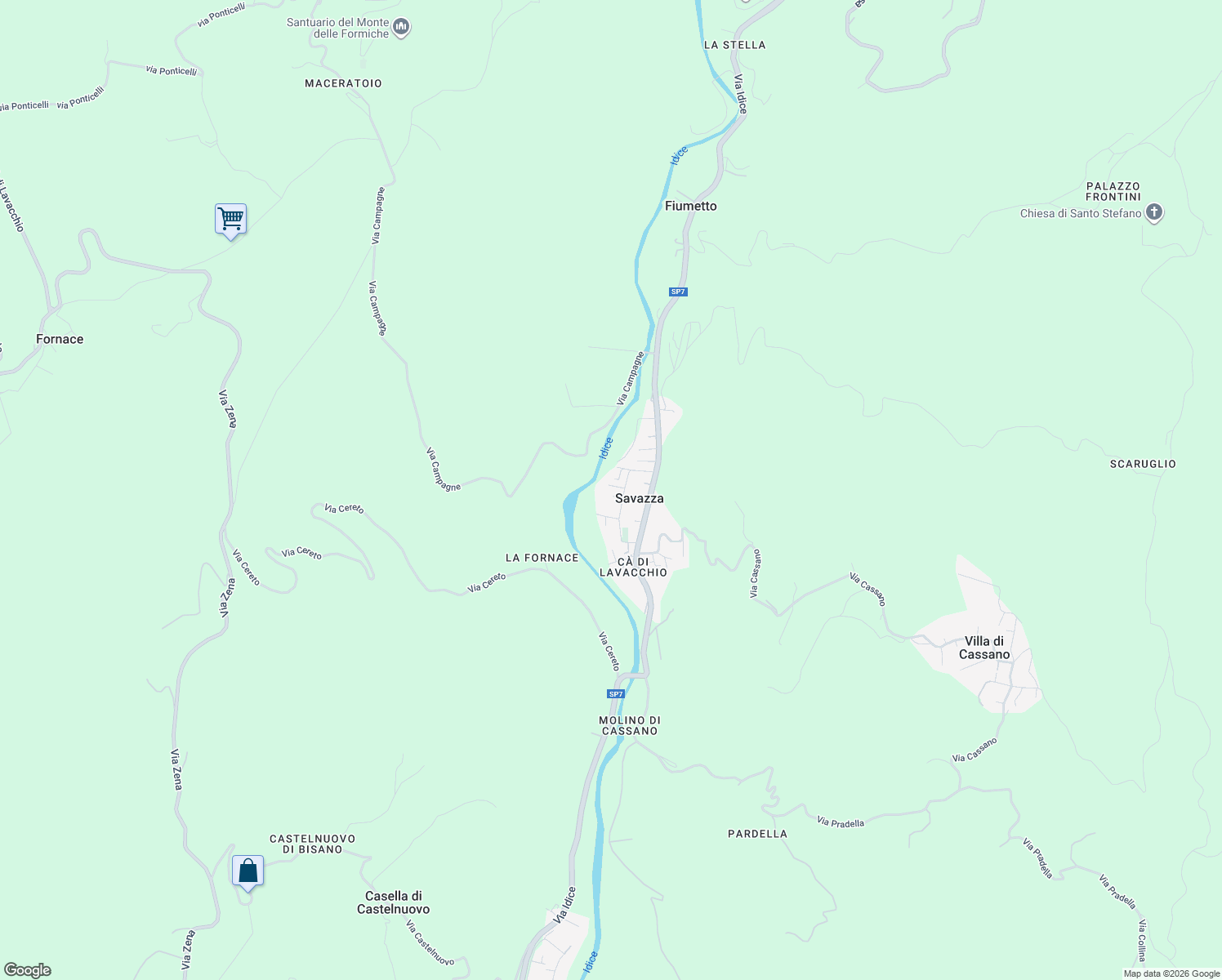 map of restaurants, bars, coffee shops, grocery stores, and more near 12 2 Via Edera De Giovanni in Monterenzio