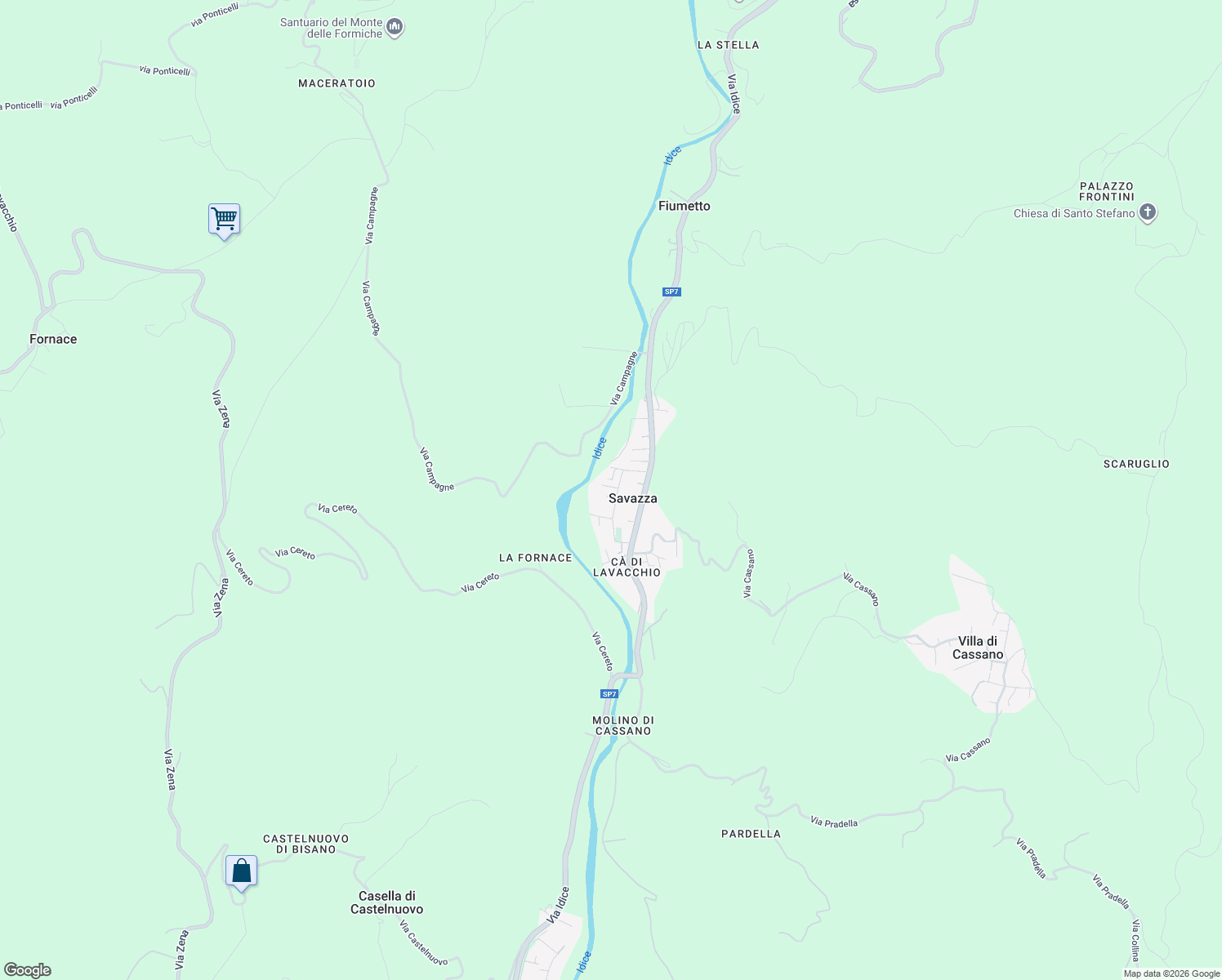 map of restaurants, bars, coffee shops, grocery stores, and more near 10 2 Via Edera De Giovanni in Monterenzio