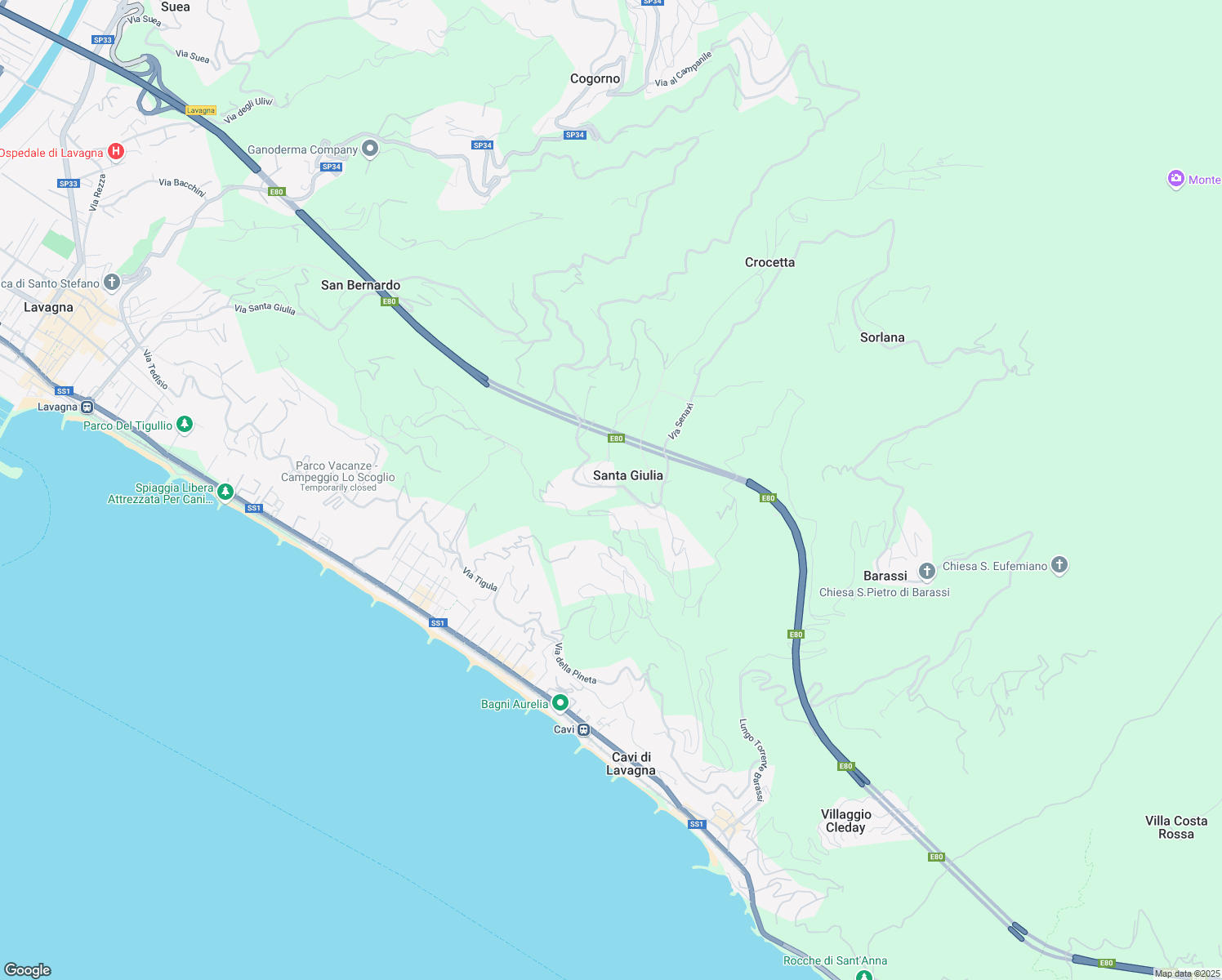 map of restaurants, bars, coffee shops, grocery stores, and more near 3c Via Senaxi in Santa Giulia
