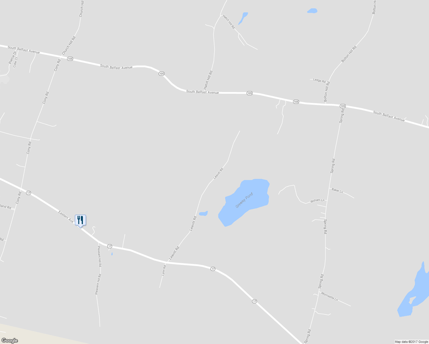 map of restaurants, bars, coffee shops, grocery stores, and more near 200 Leavitt Road in Augusta