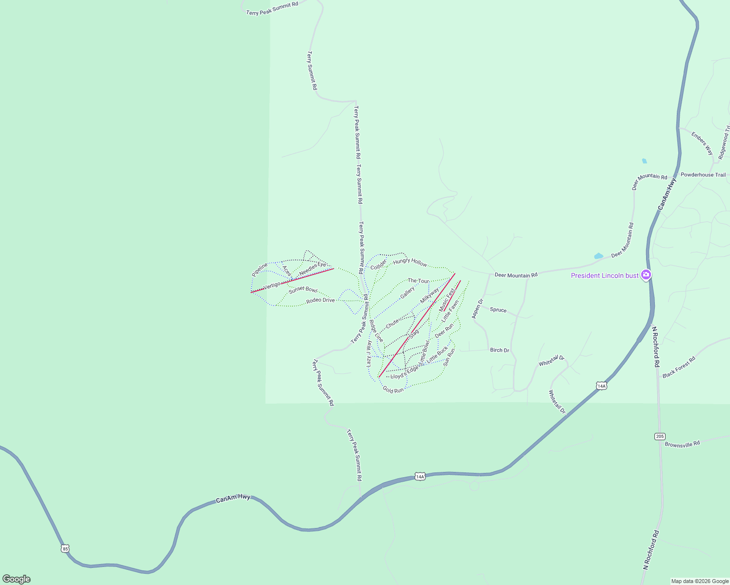 map of restaurants, bars, coffee shops, grocery stores, and more near Terry Peak Summit Road in Lead