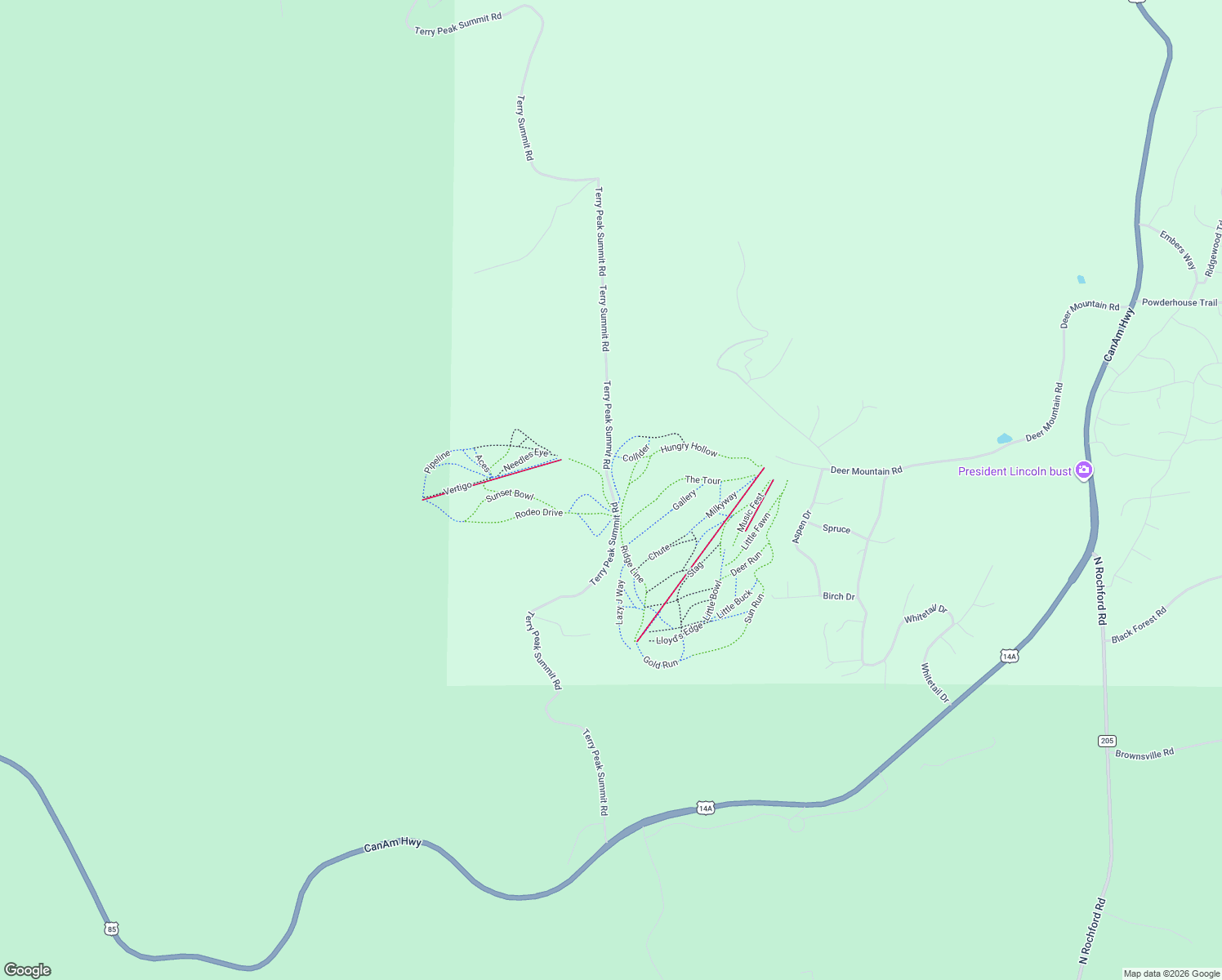 map of restaurants, bars, coffee shops, grocery stores, and more near Terry Summit Road in Lead