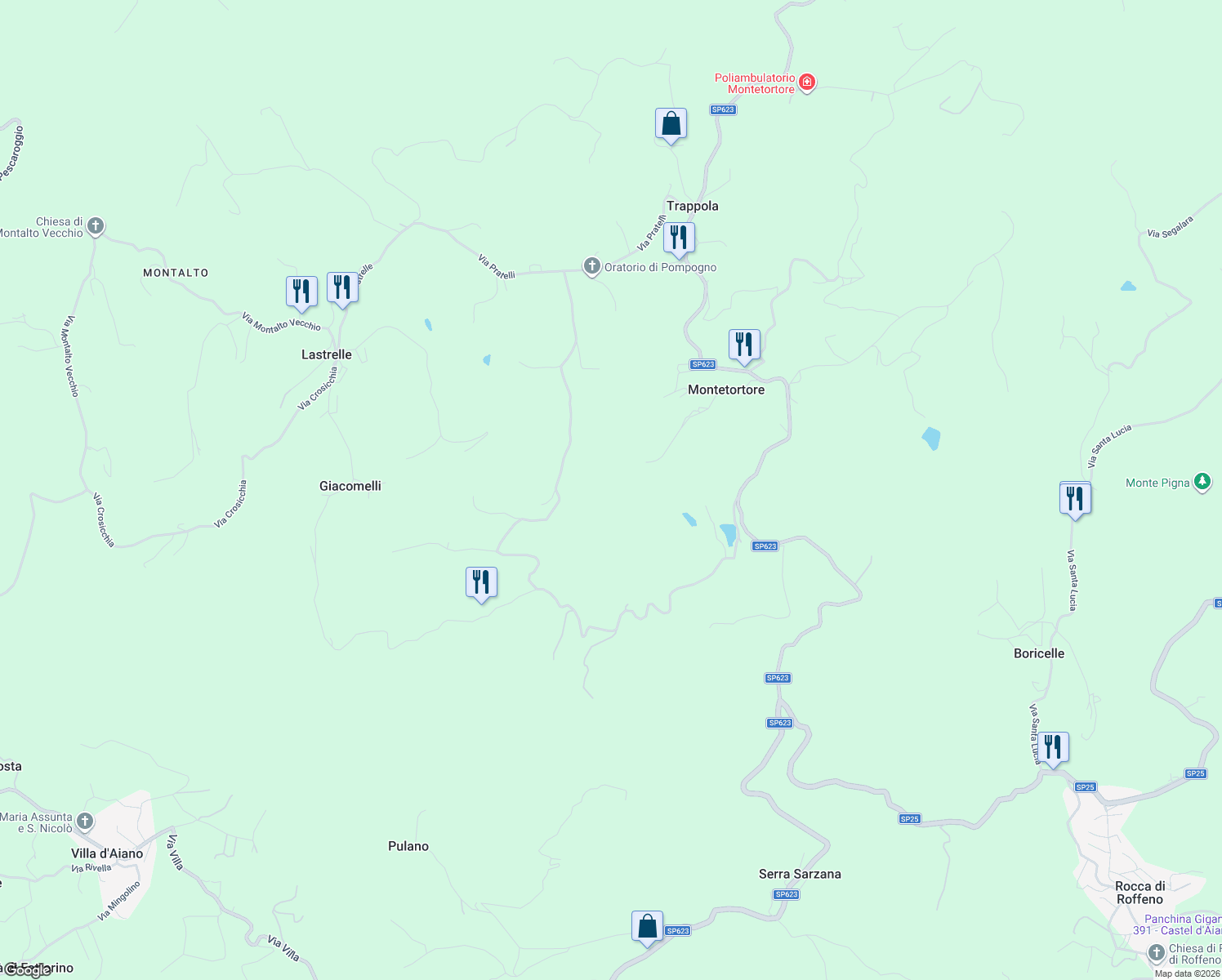 map of restaurants, bars, coffee shops, grocery stores, and more near in Province of Modena