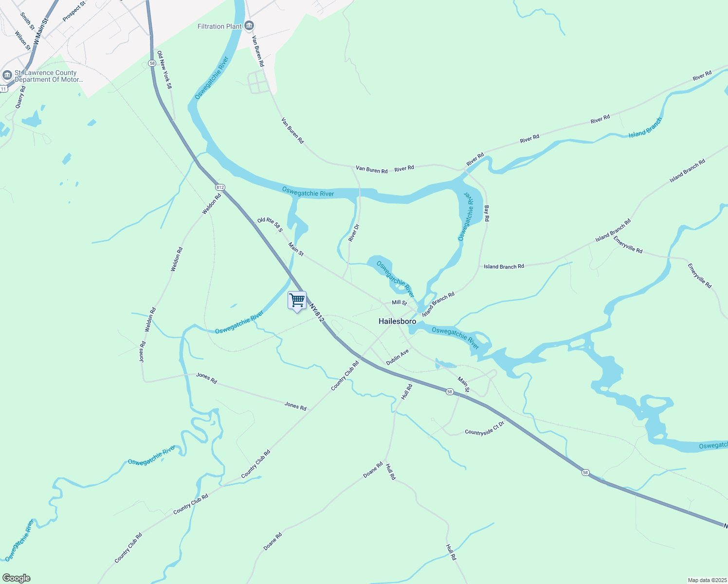map of restaurants, bars, coffee shops, grocery stores, and more near 137 Main St in Gouverneur