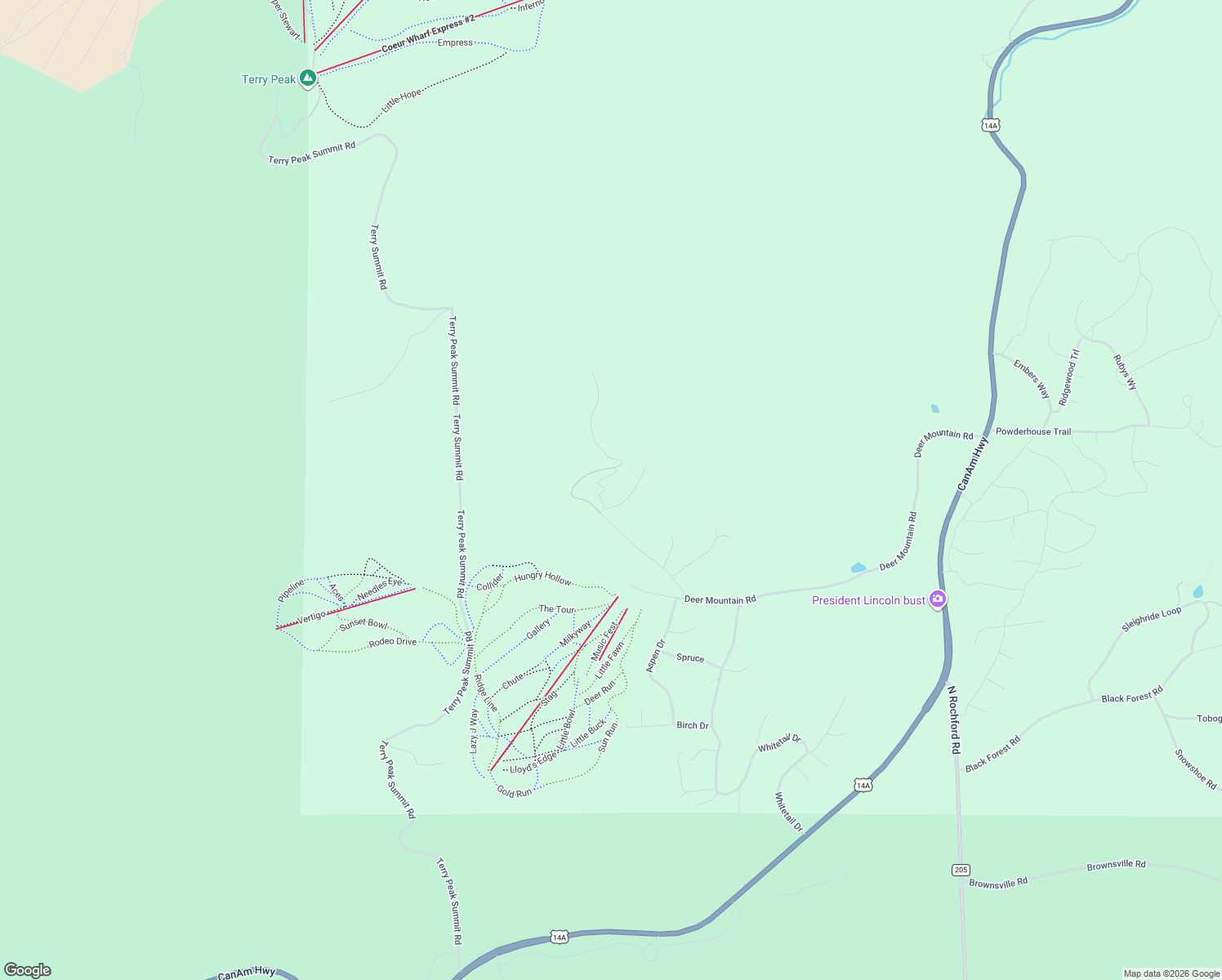 map of restaurants, bars, coffee shops, grocery stores, and more near 21310 Cabin Road in Lead