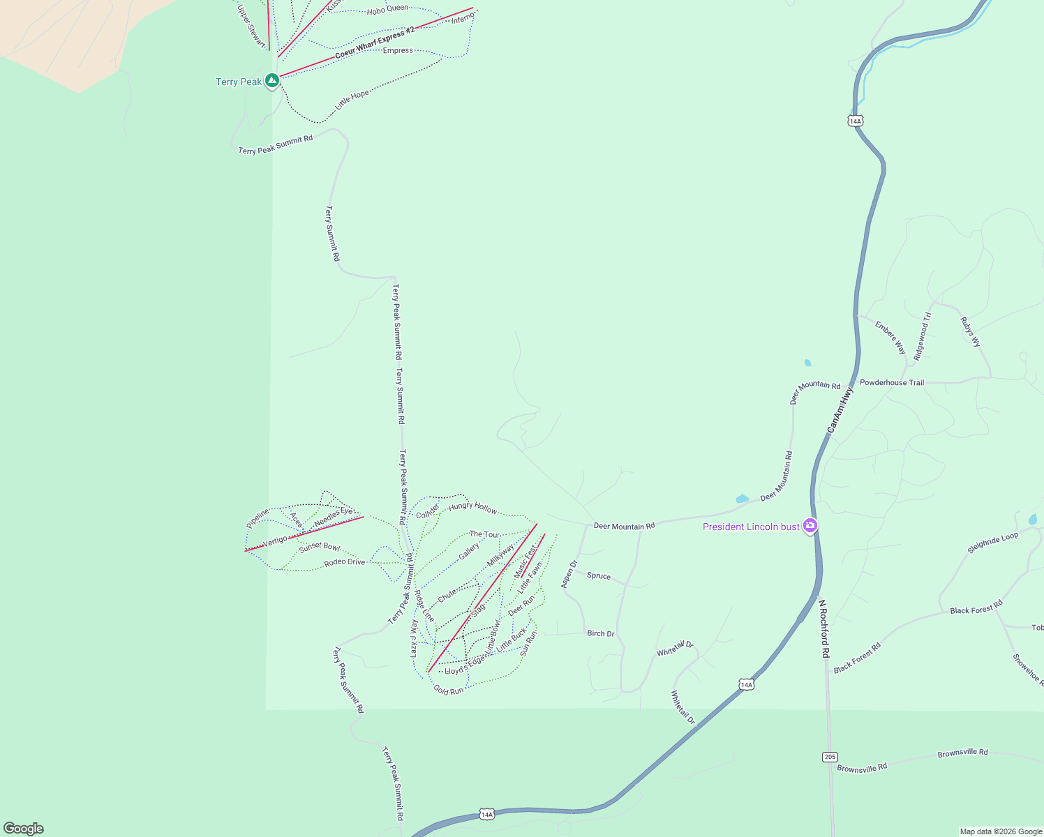 map of restaurants, bars, coffee shops, grocery stores, and more near 21310 Cabin Road in Lead