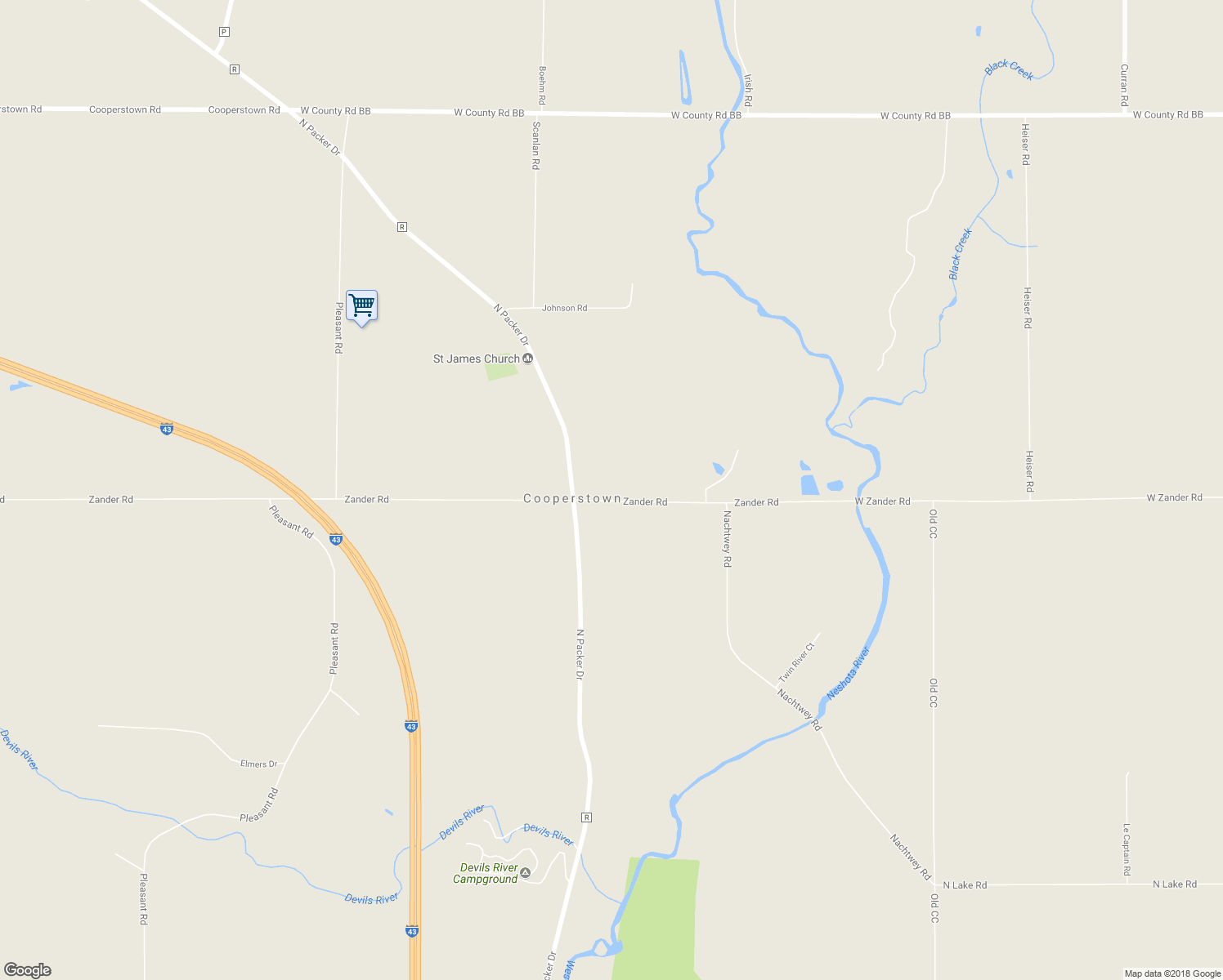 map of restaurants, bars, coffee shops, grocery stores, and more near 8412 Zander Road in Maribel