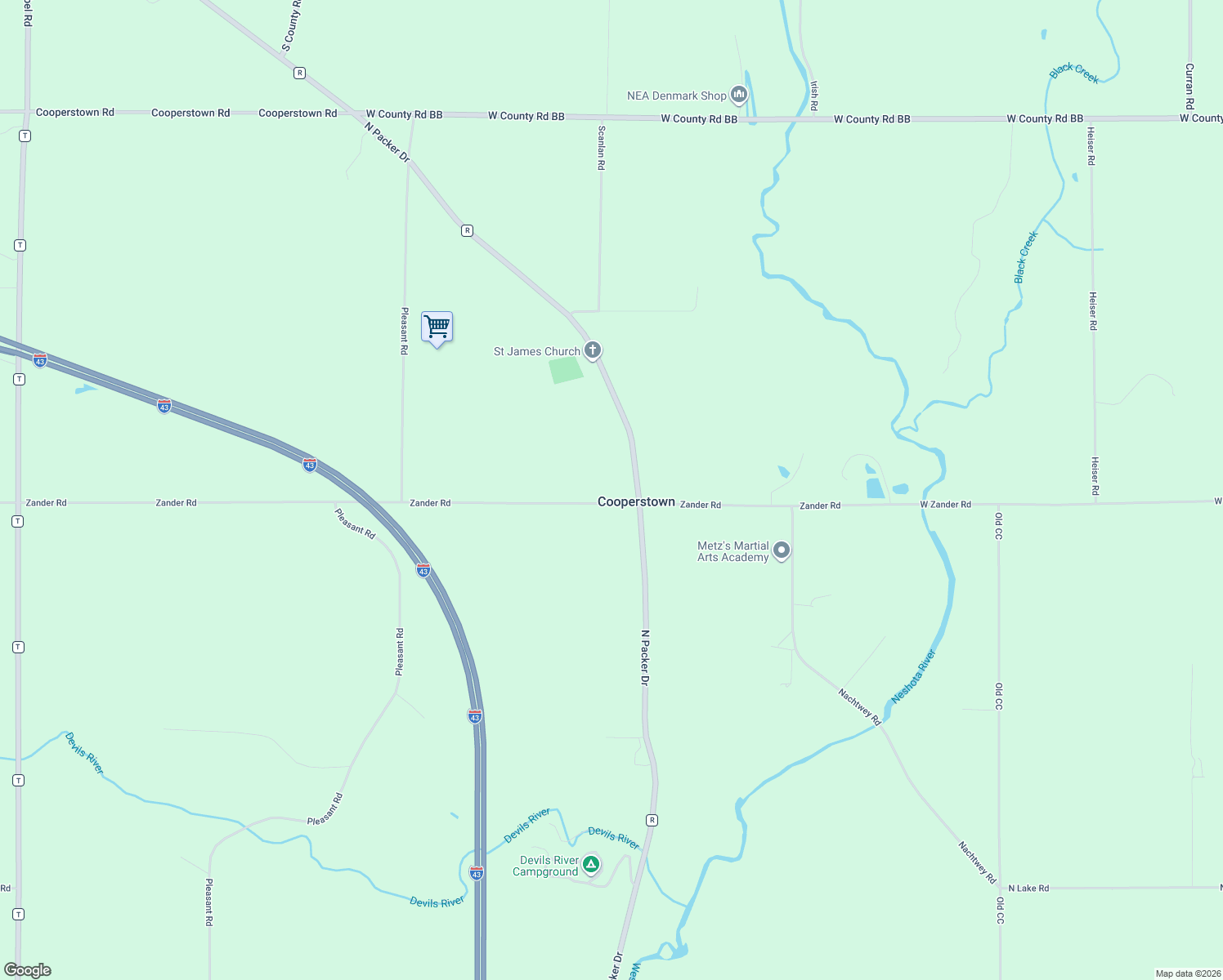 map of restaurants, bars, coffee shops, grocery stores, and more near 8614 Zander Rd in Maribel