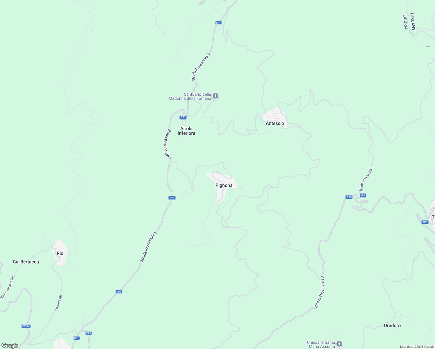 map of restaurants, bars, coffee shops, grocery stores, and more near 12 Via della Costa in Pignona