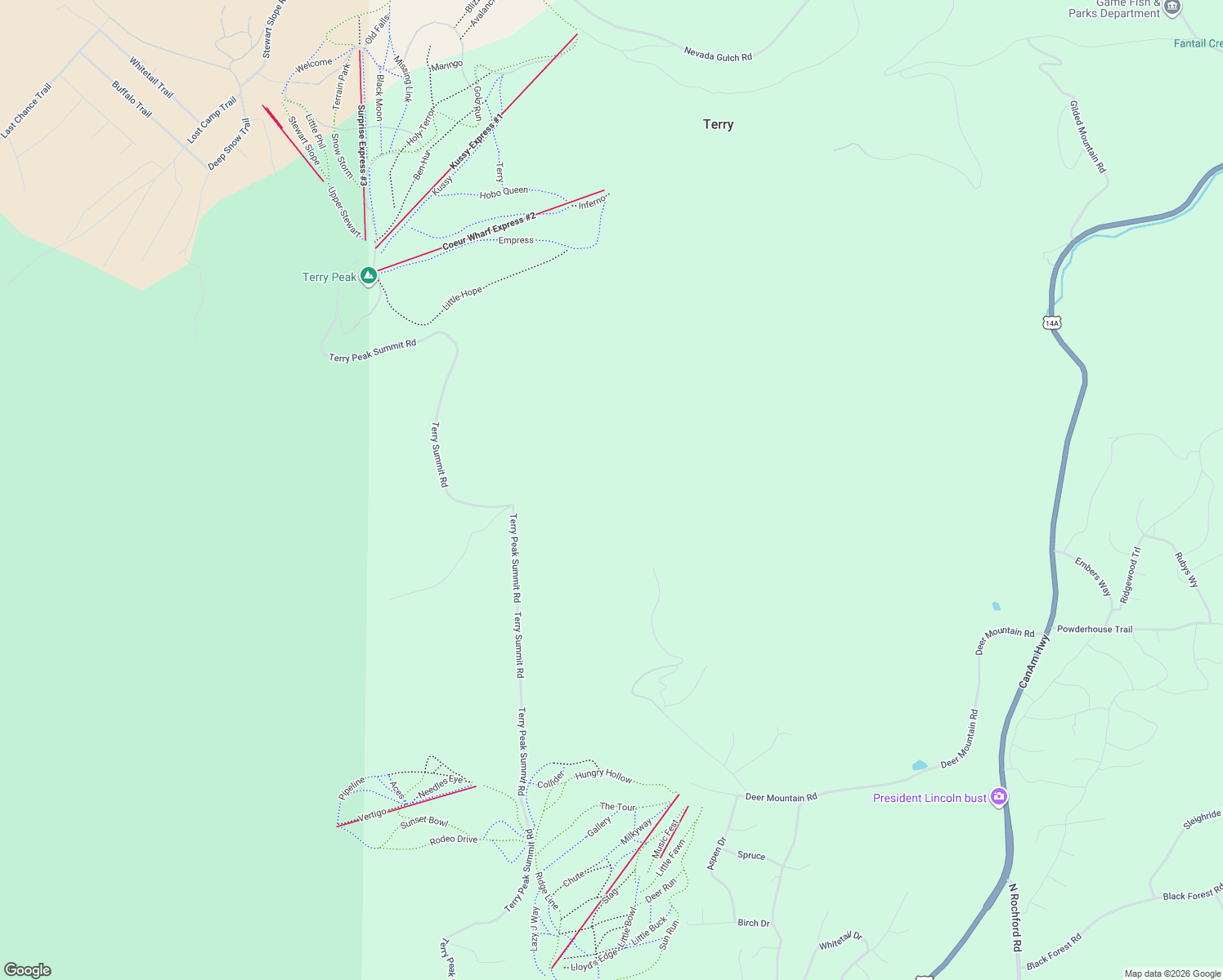 map of restaurants, bars, coffee shops, grocery stores, and more near in Terry