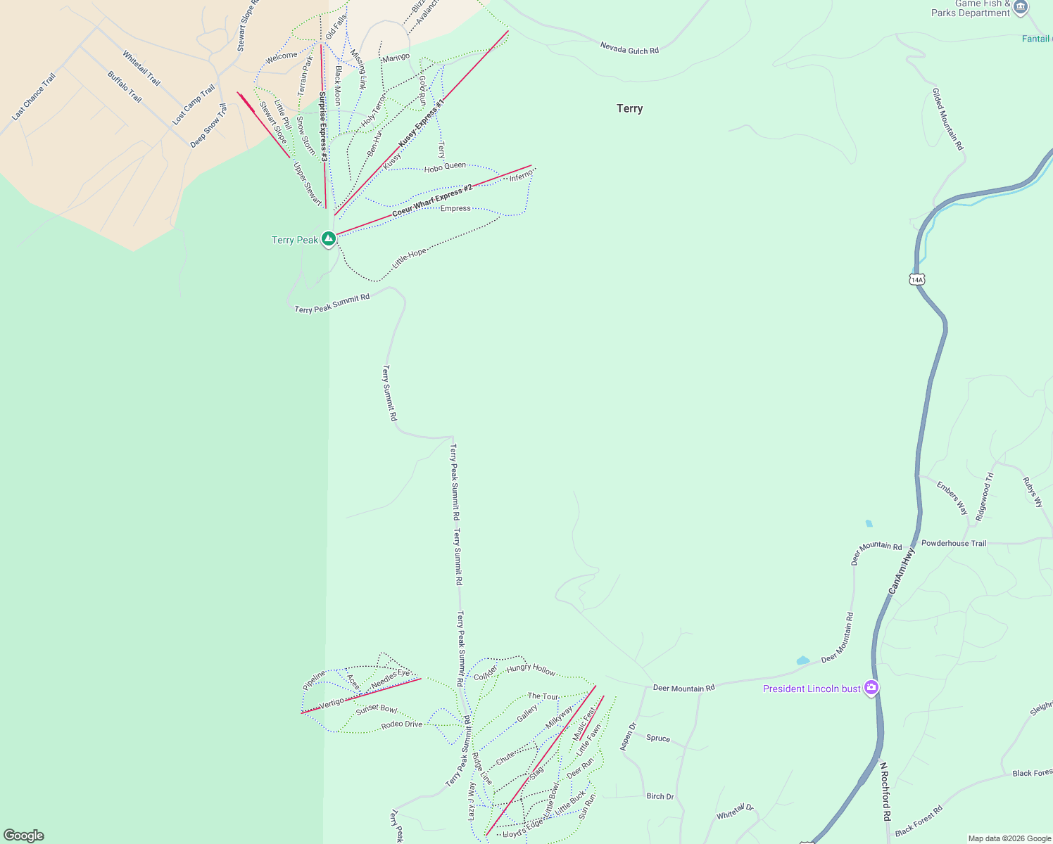 map of restaurants, bars, coffee shops, grocery stores, and more near in Terry