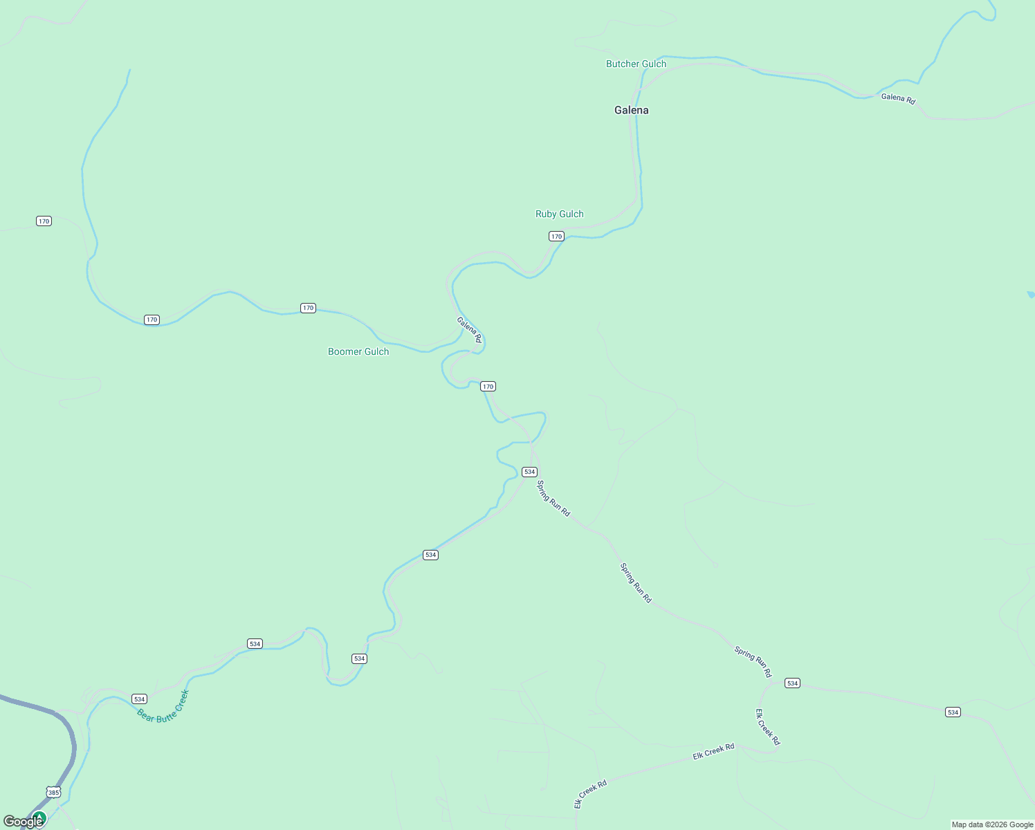 map of restaurants, bars, coffee shops, grocery stores, and more near 12011 Galena Road in Deadwood