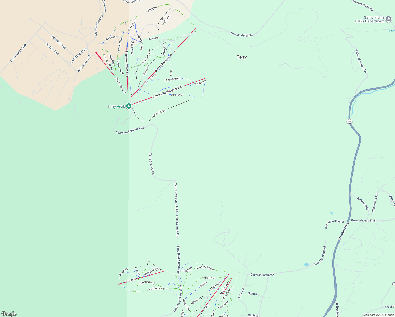 map of restaurants, bars, coffee shops, grocery stores, and more near in Terry